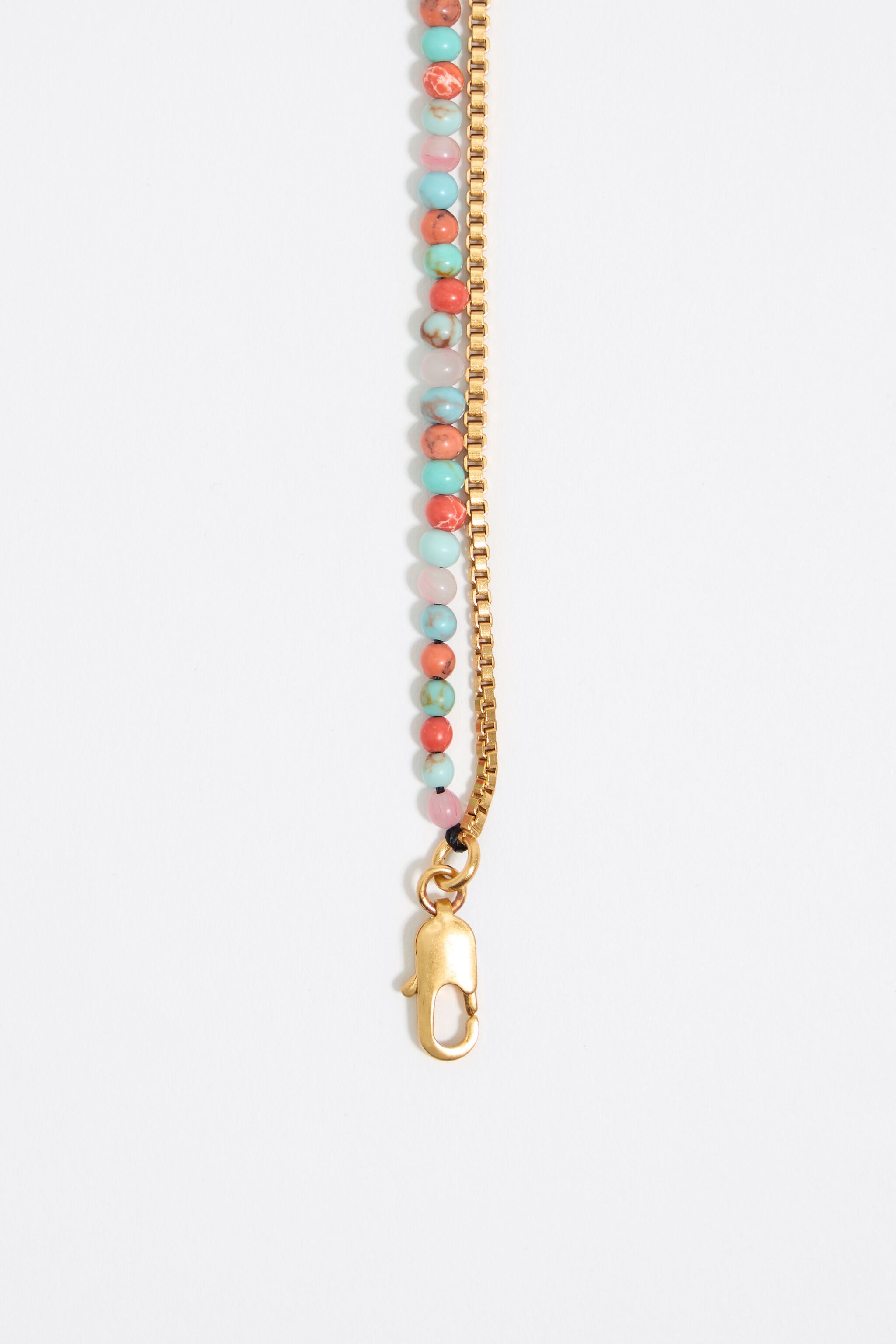 Coin logo and multicolor stones necklace