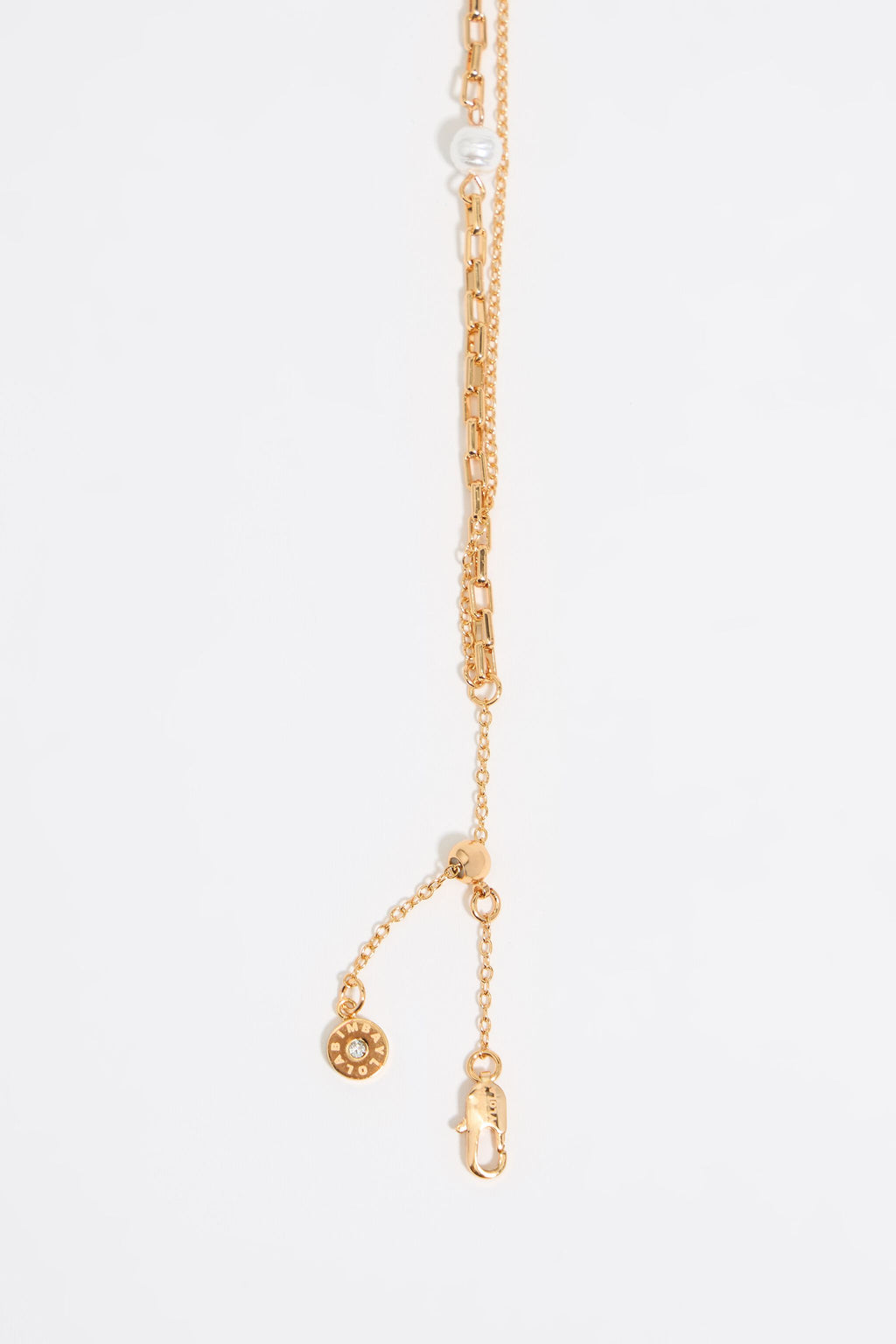 Heart logo double chain necklace