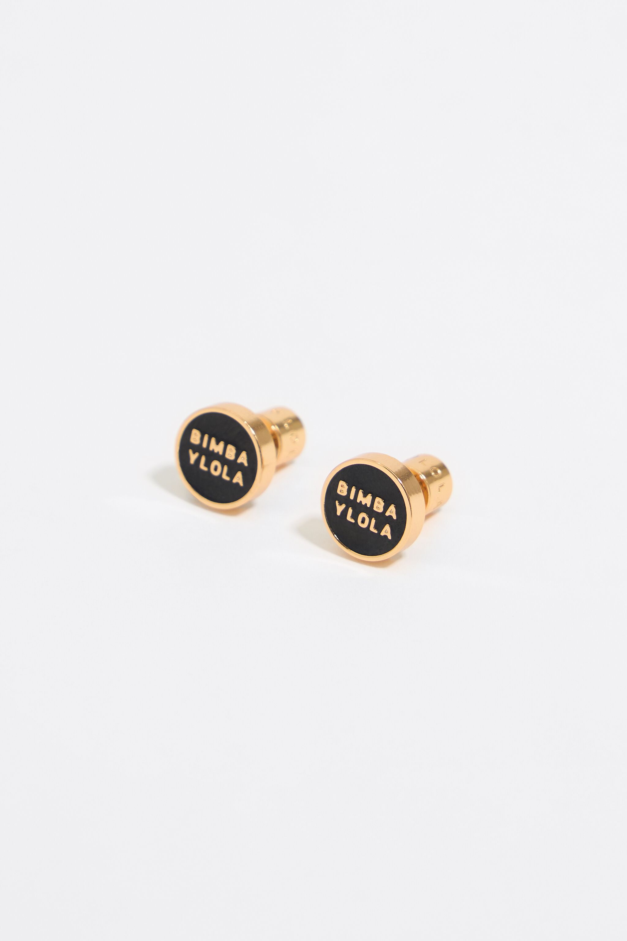 Black logo earrings