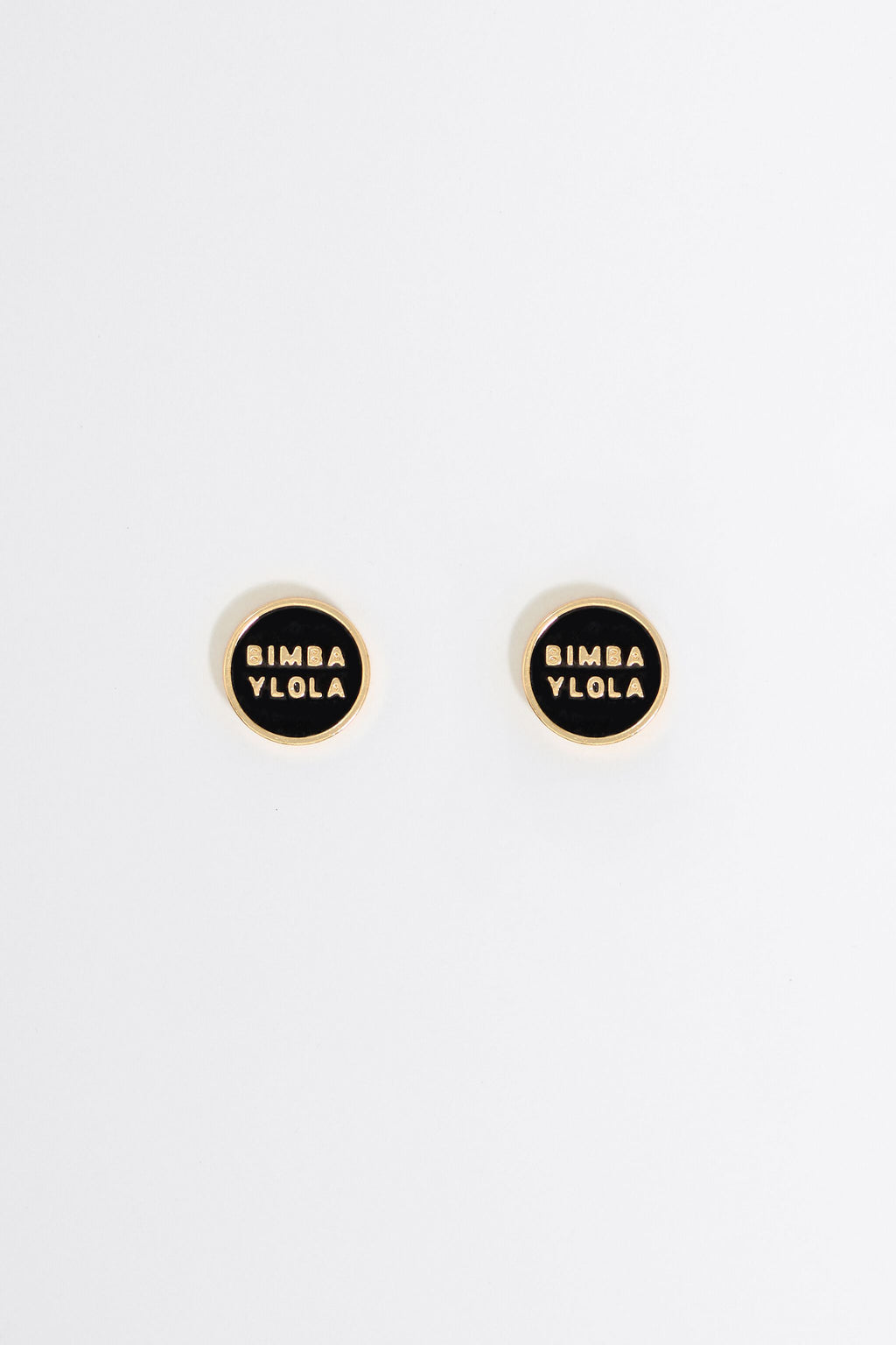 Black logo earrings