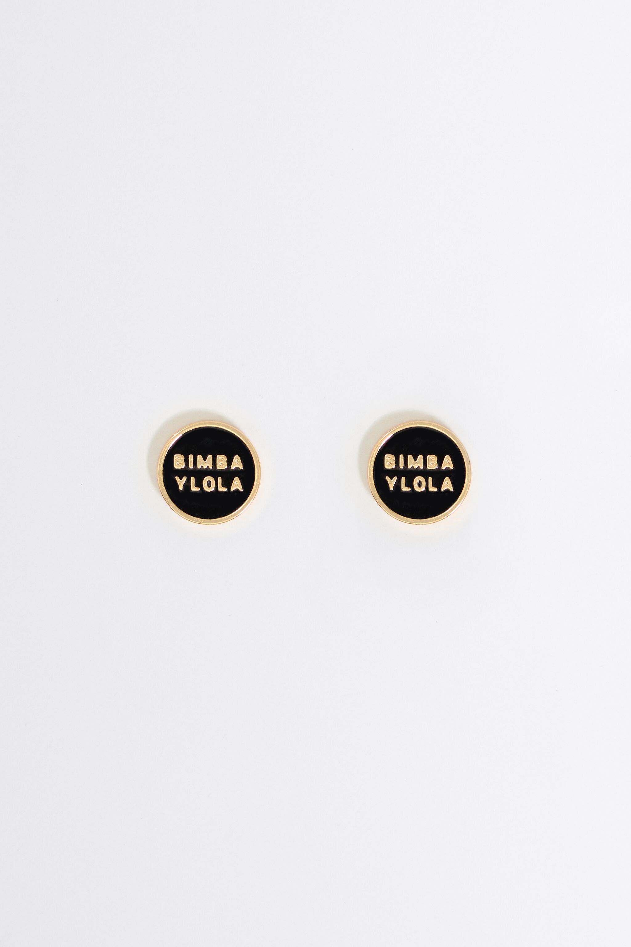Black logo earrings