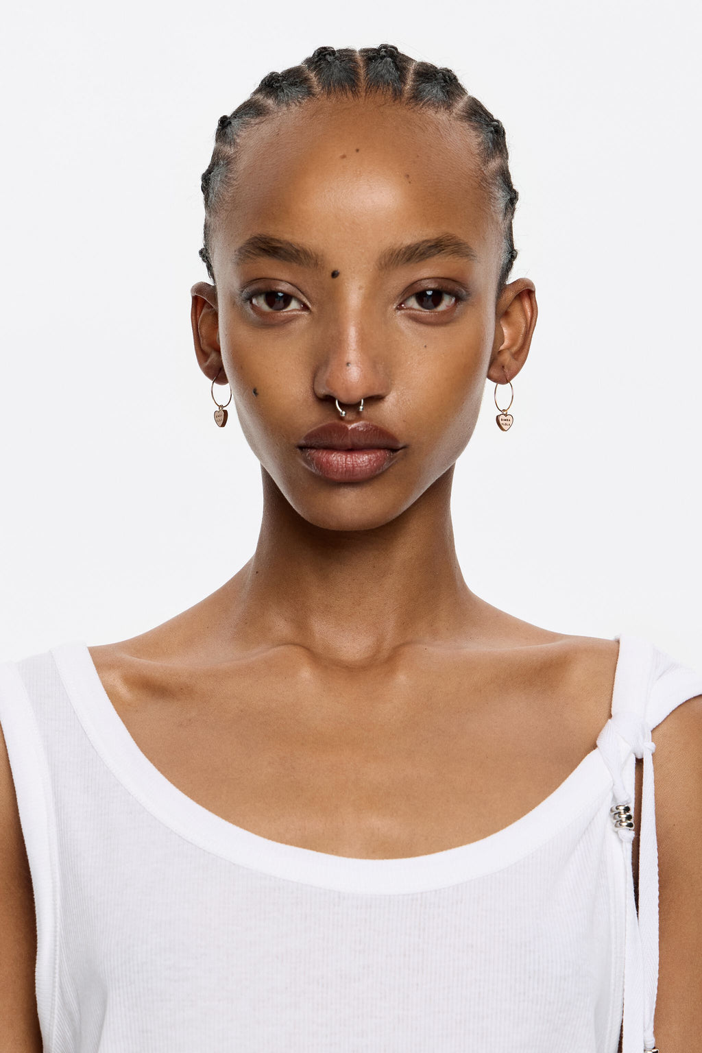 Ivory Heart logo hoop earrings