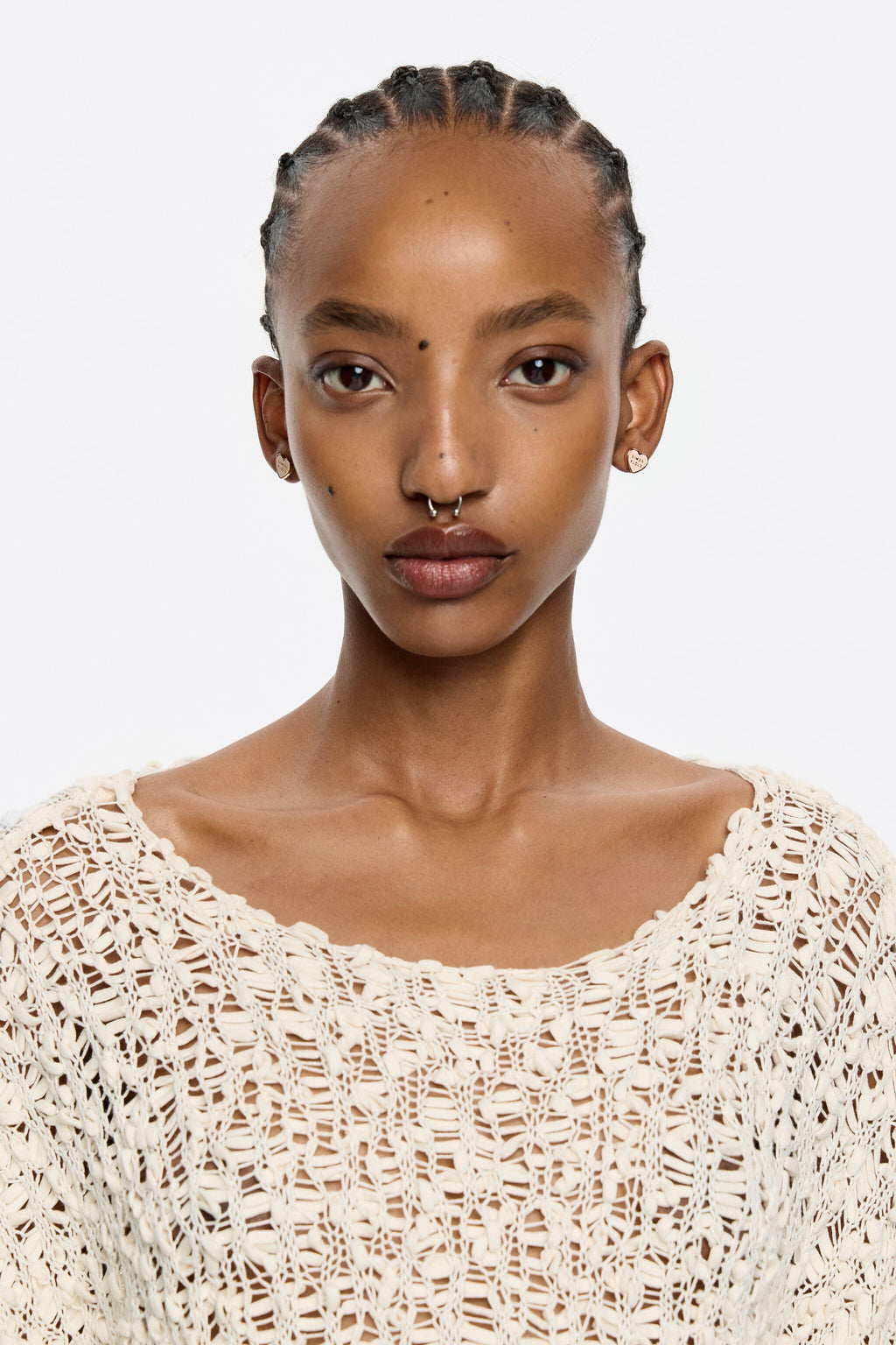 Ivory Heart logo earrings