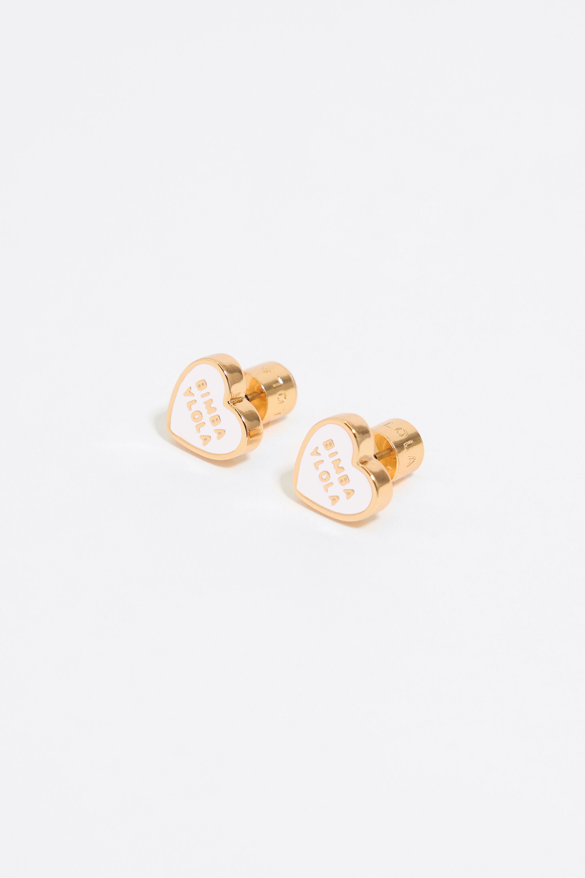 Ivory Heart logo earrings