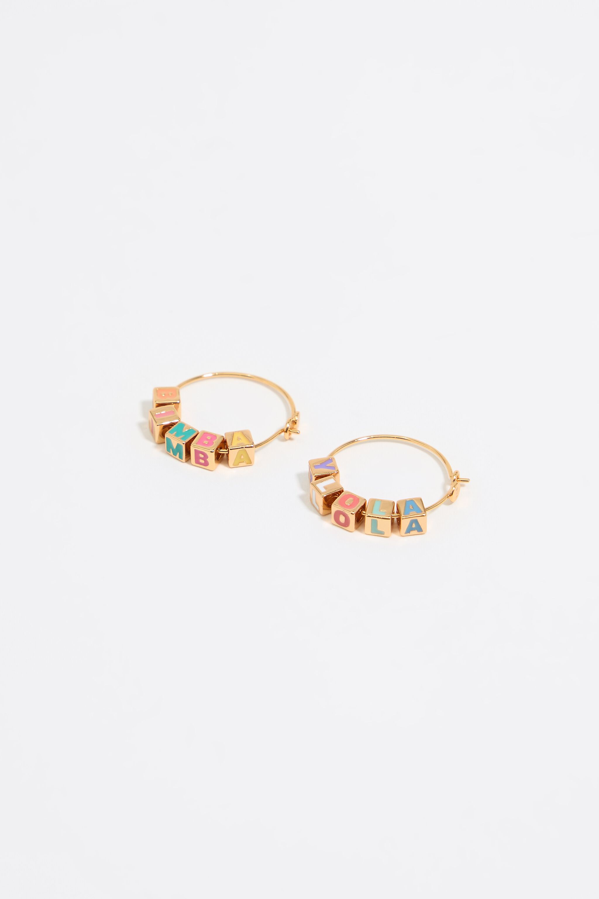 Multicolor Dice logo hoop earrings