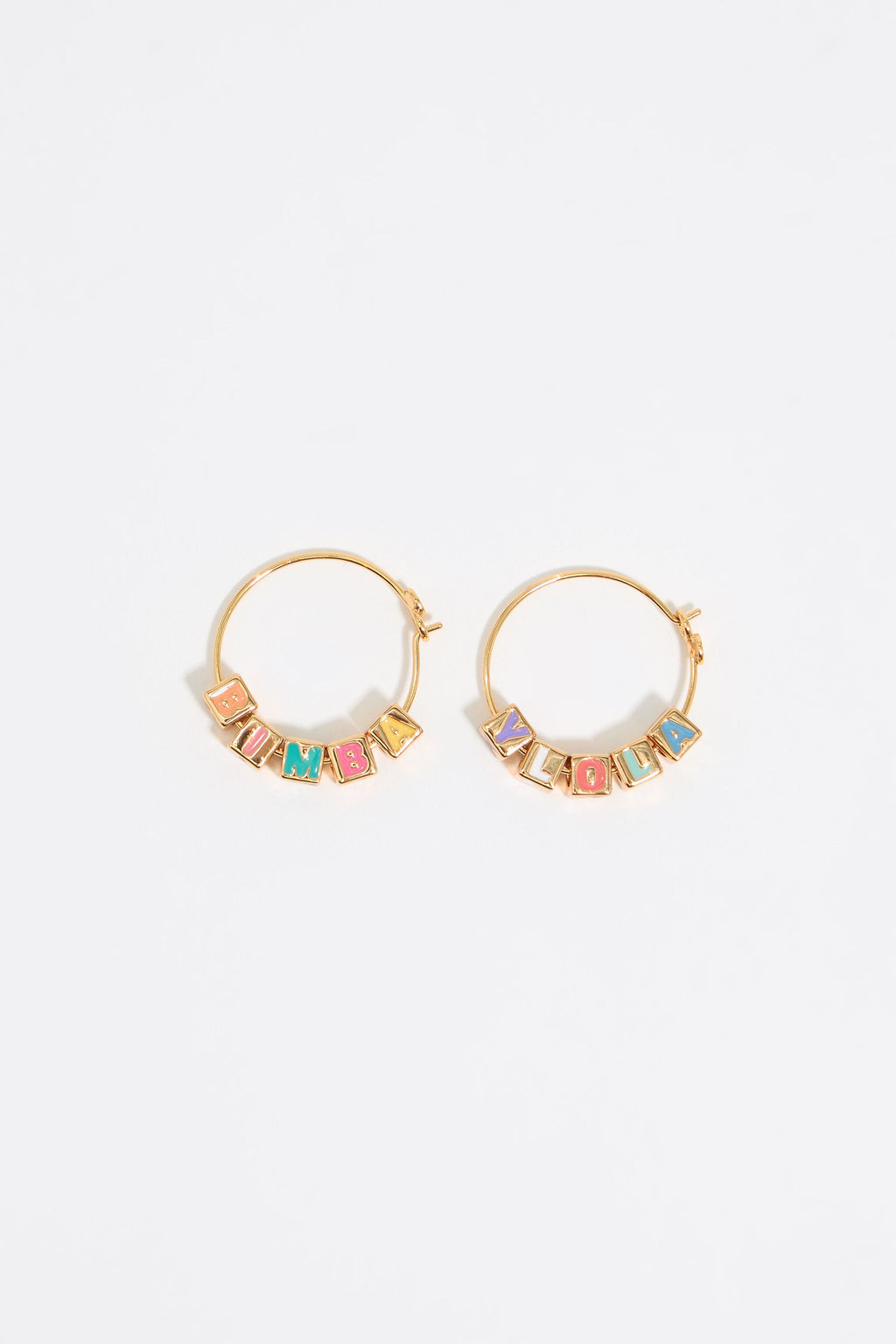 Multicolor Dice logo hoop earrings