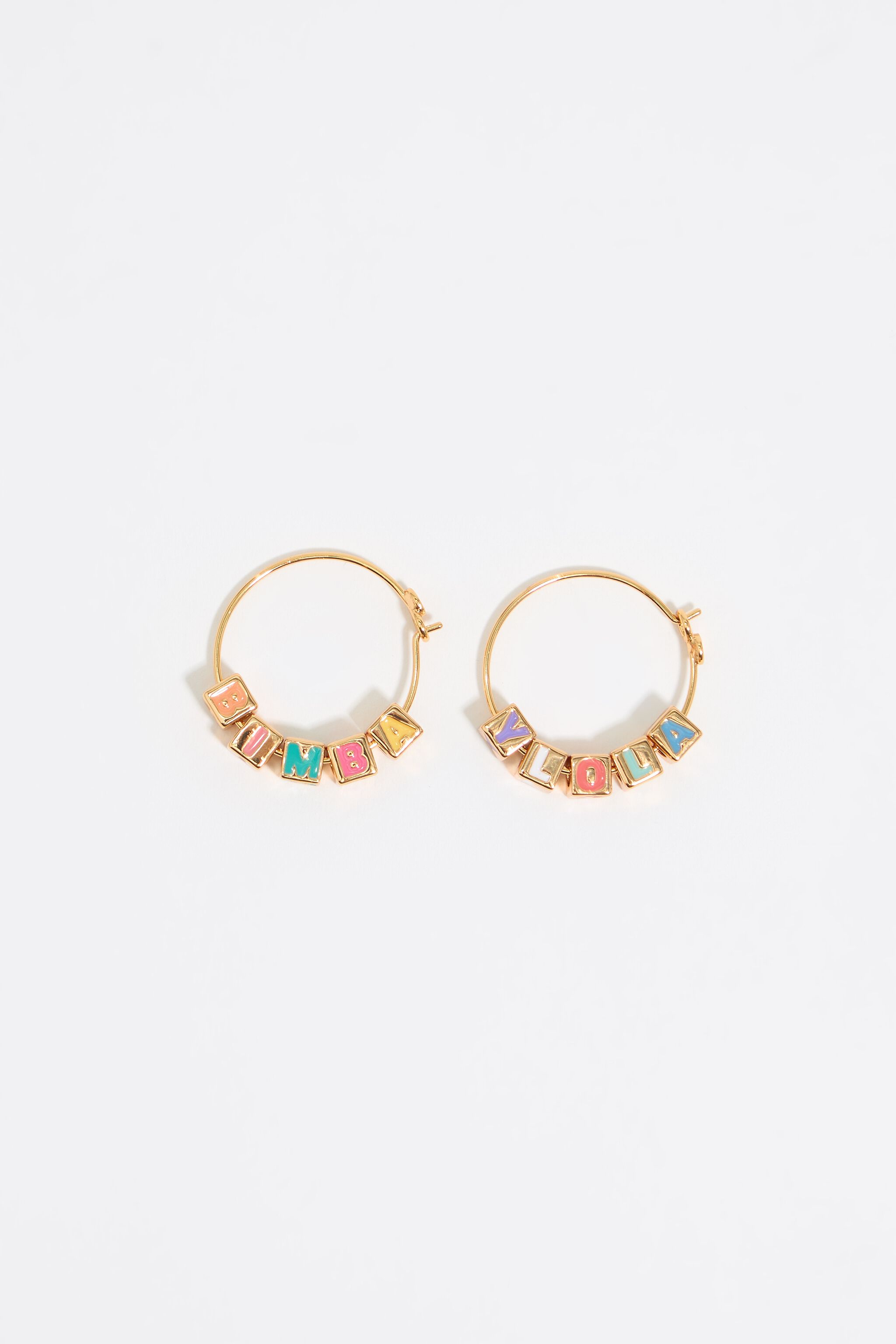 Multicolor Dice logo hoop earrings