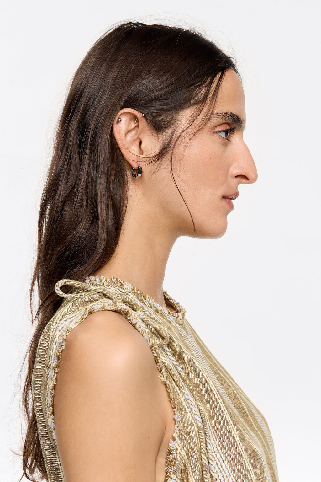 Silver logo hoop earrings