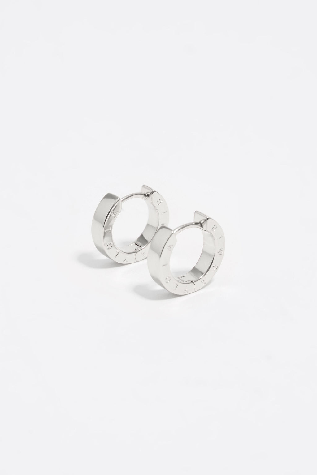 Silver logo hoop earrings