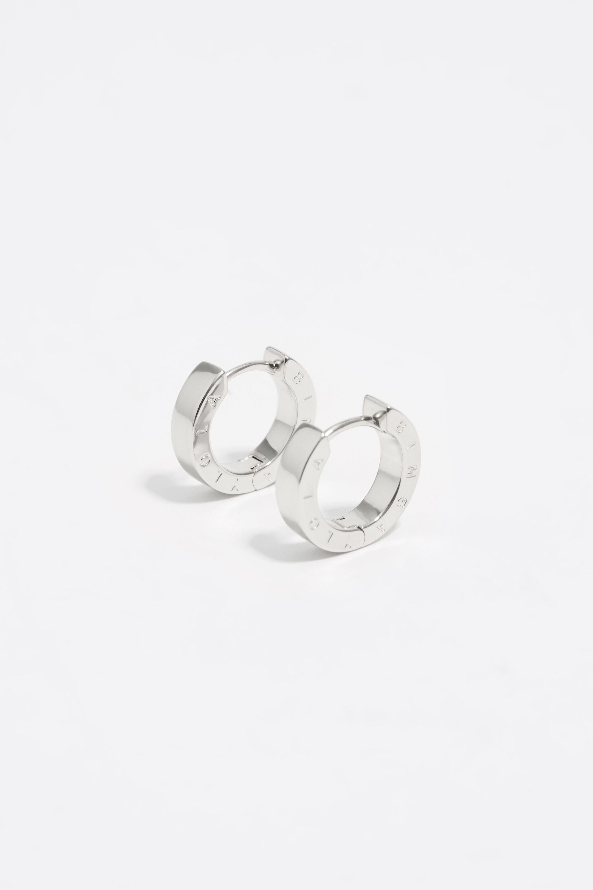 Silver logo hoop earrings