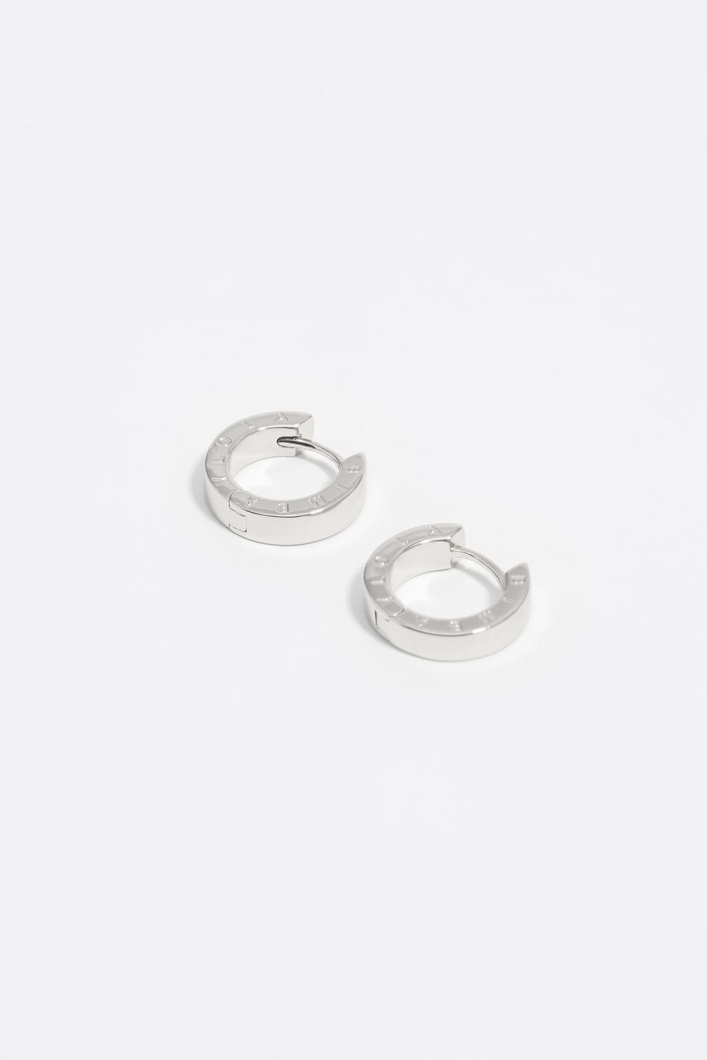 Silver logo hoop earrings
