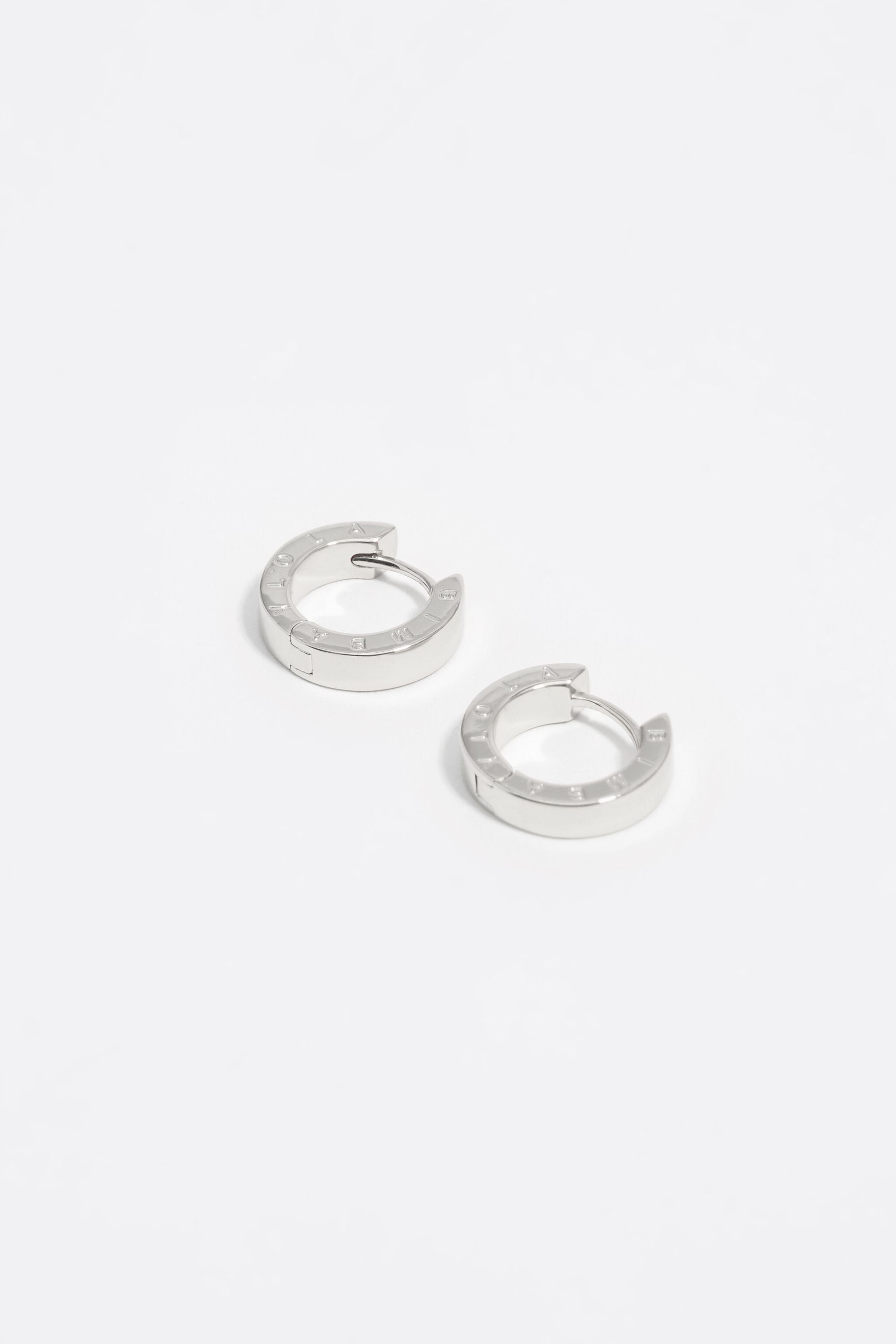 Silver logo hoop earrings