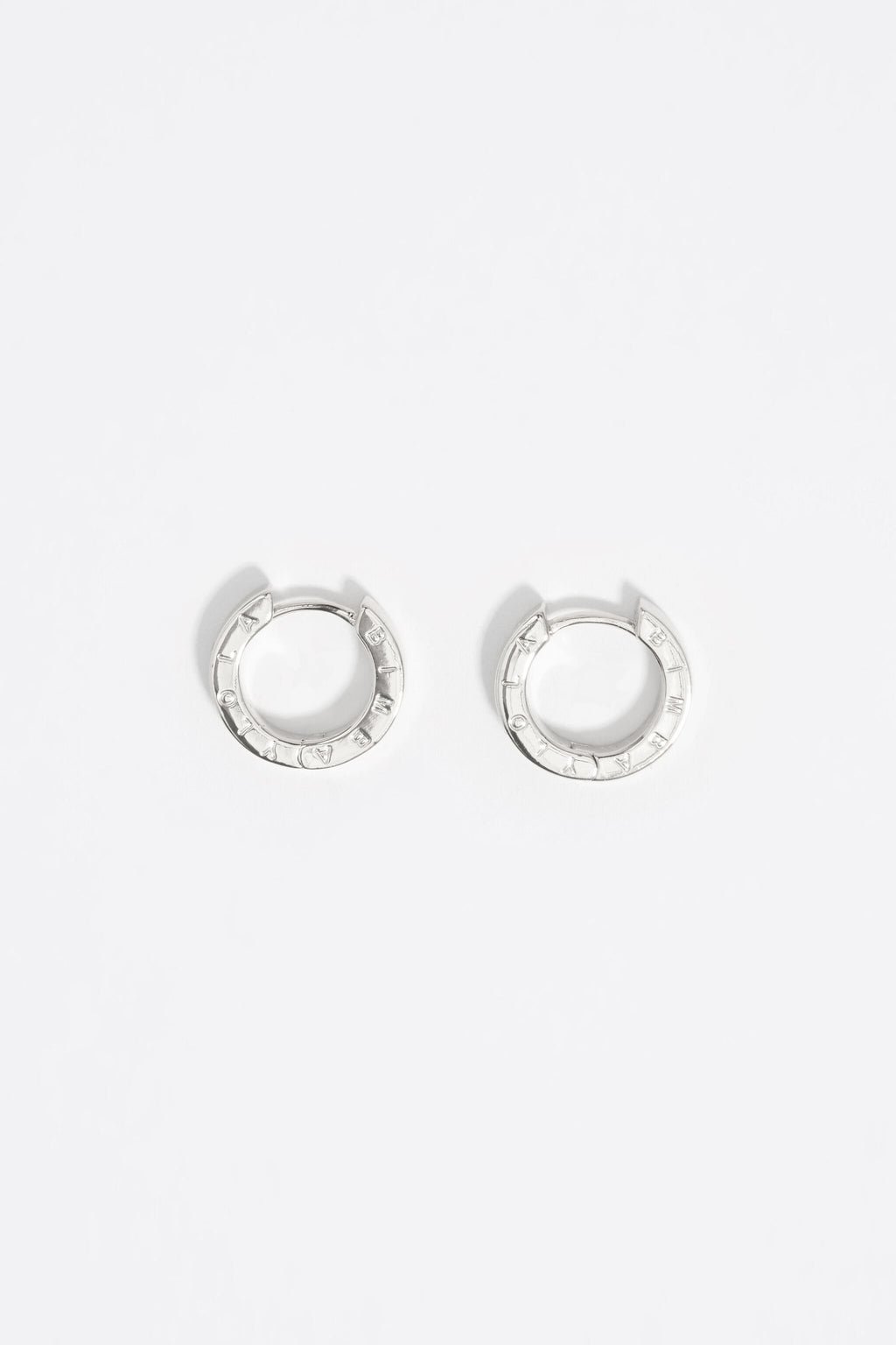 Silver logo hoop earrings