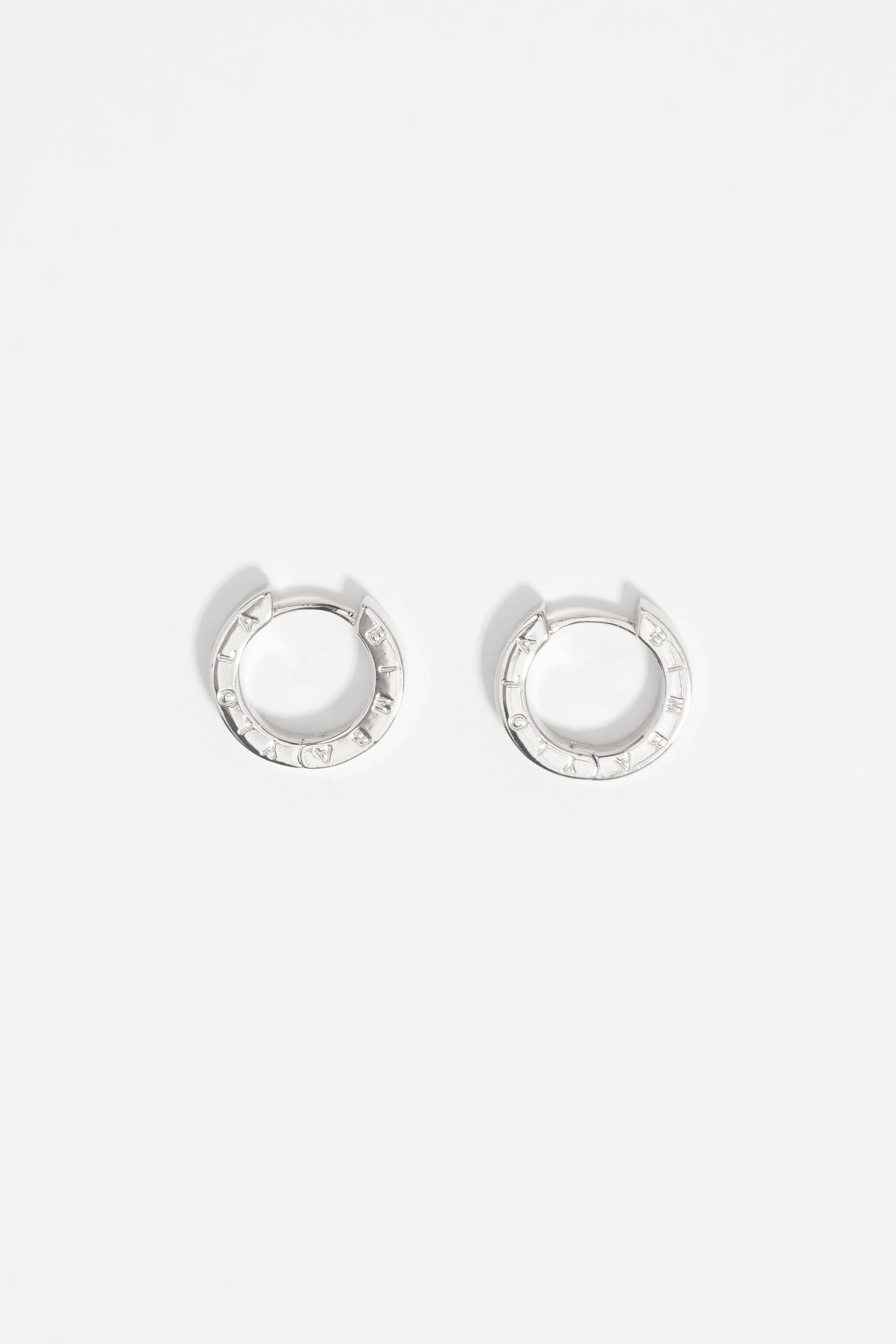 Silver logo hoop earrings