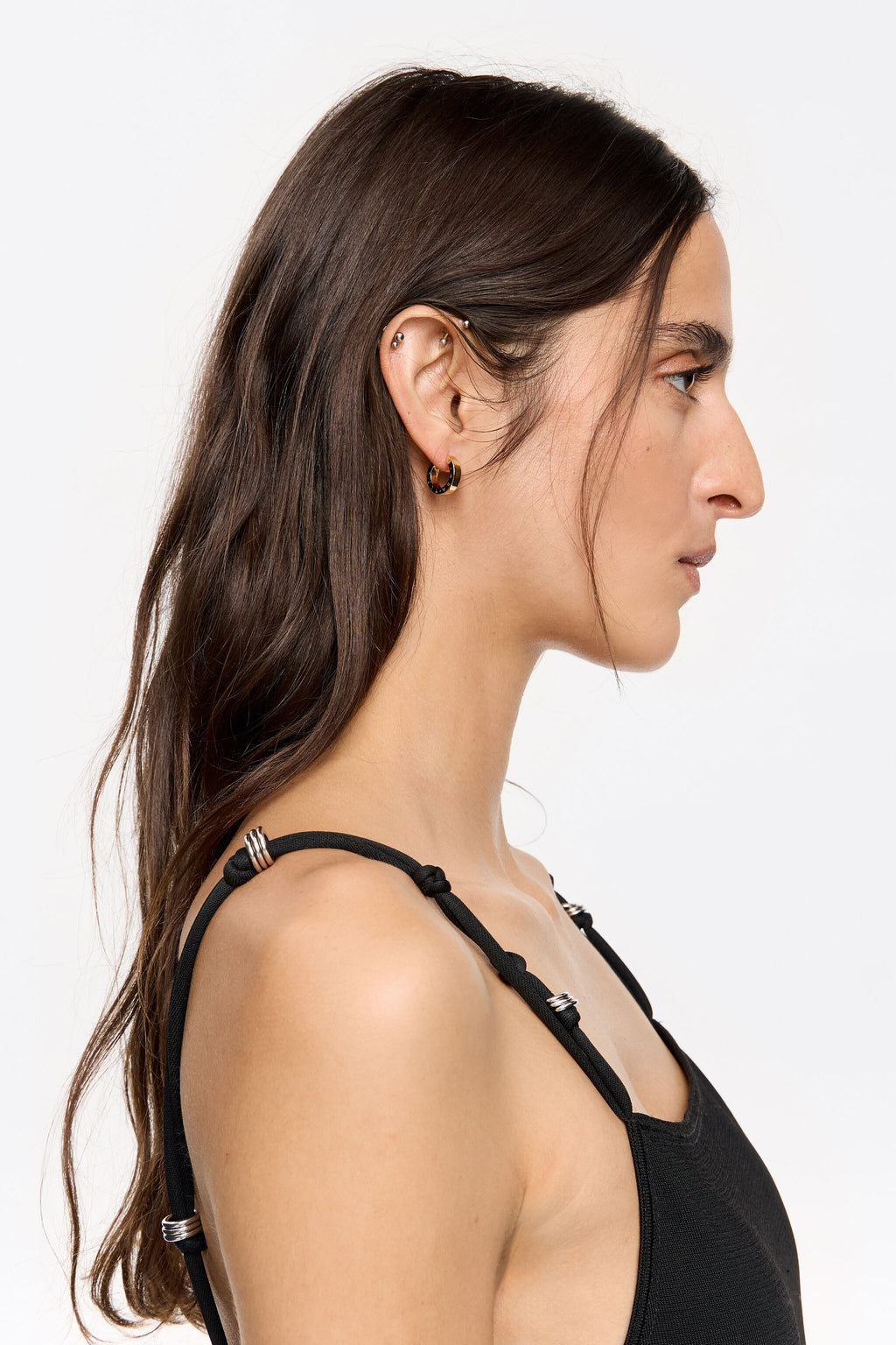 Gold logo hoop earrings