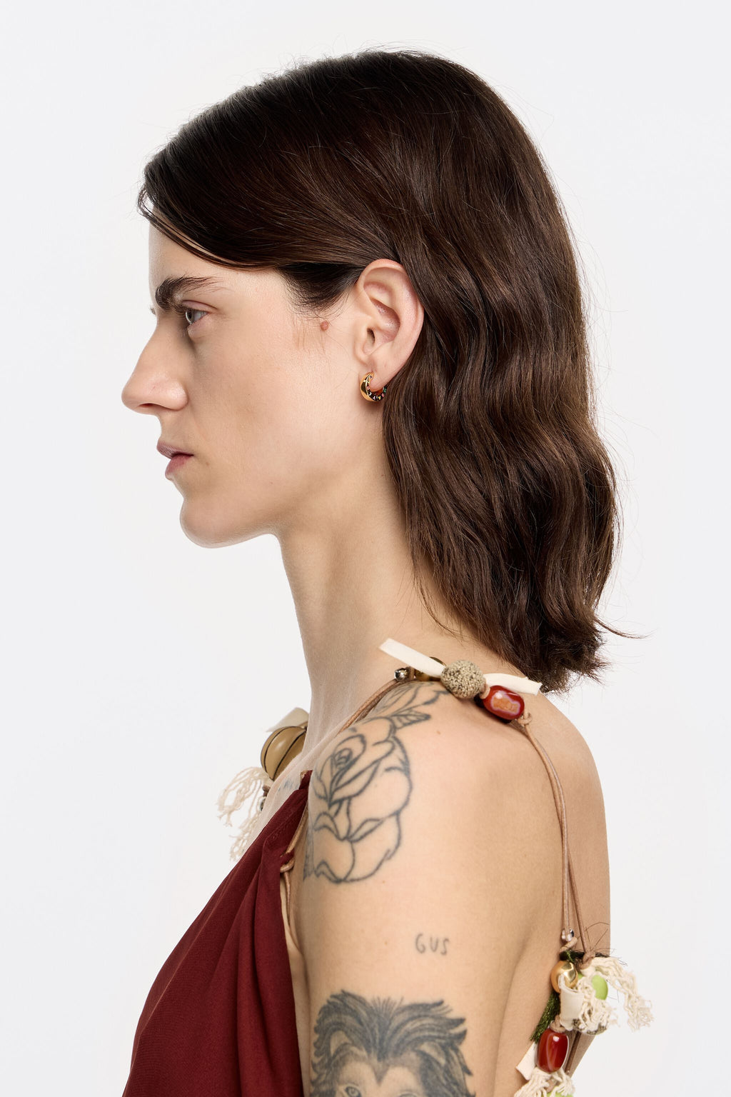 Gold logo hoop earrings