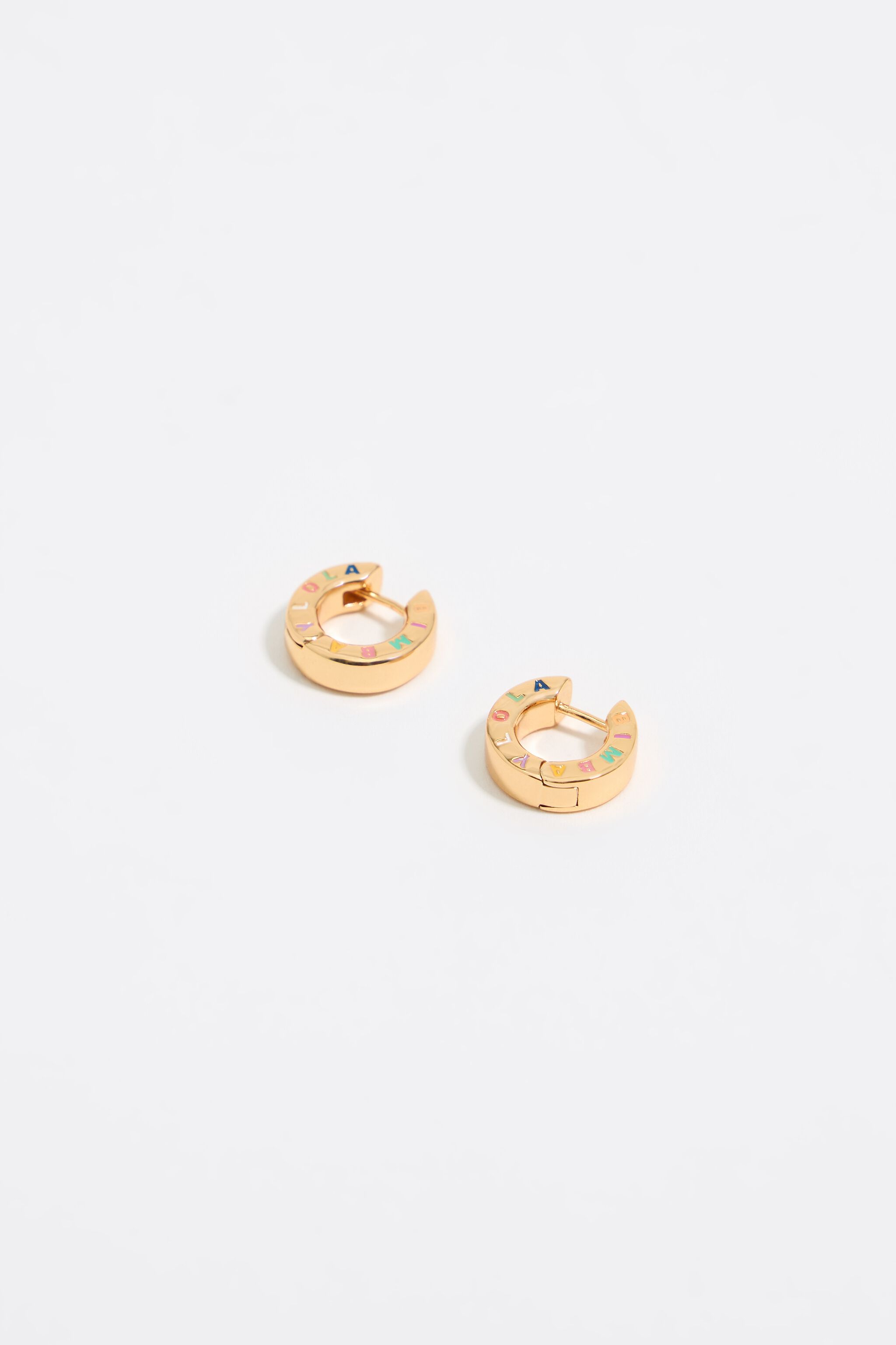 Gold logo hoop earrings