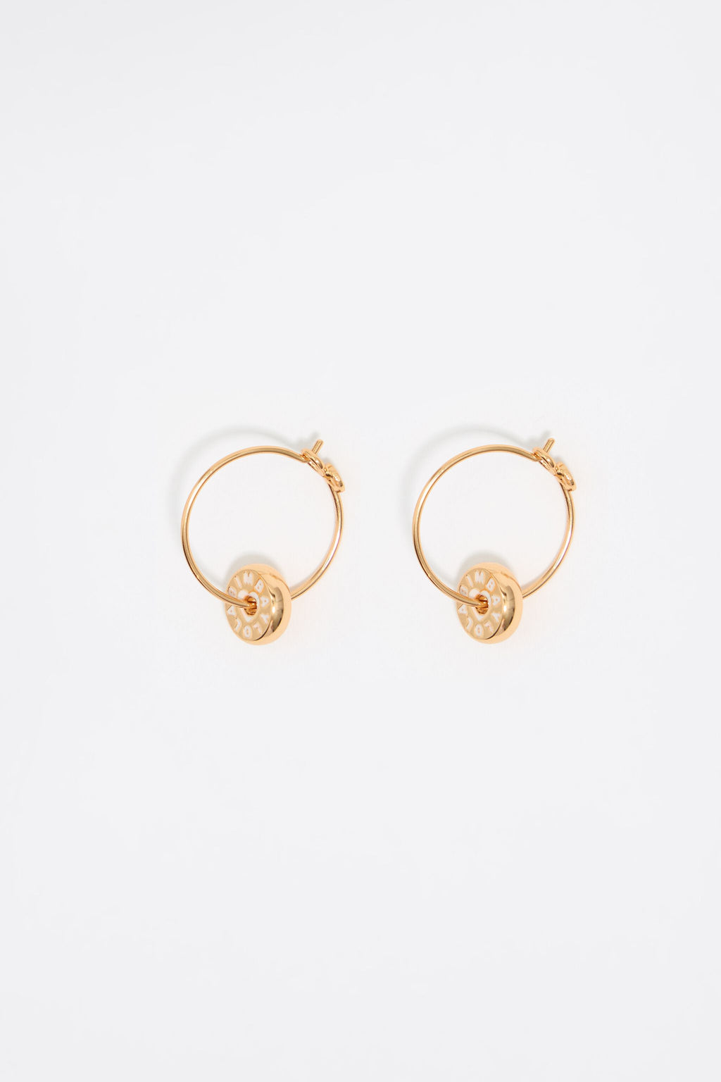 Hoop earrings logo ivory heart