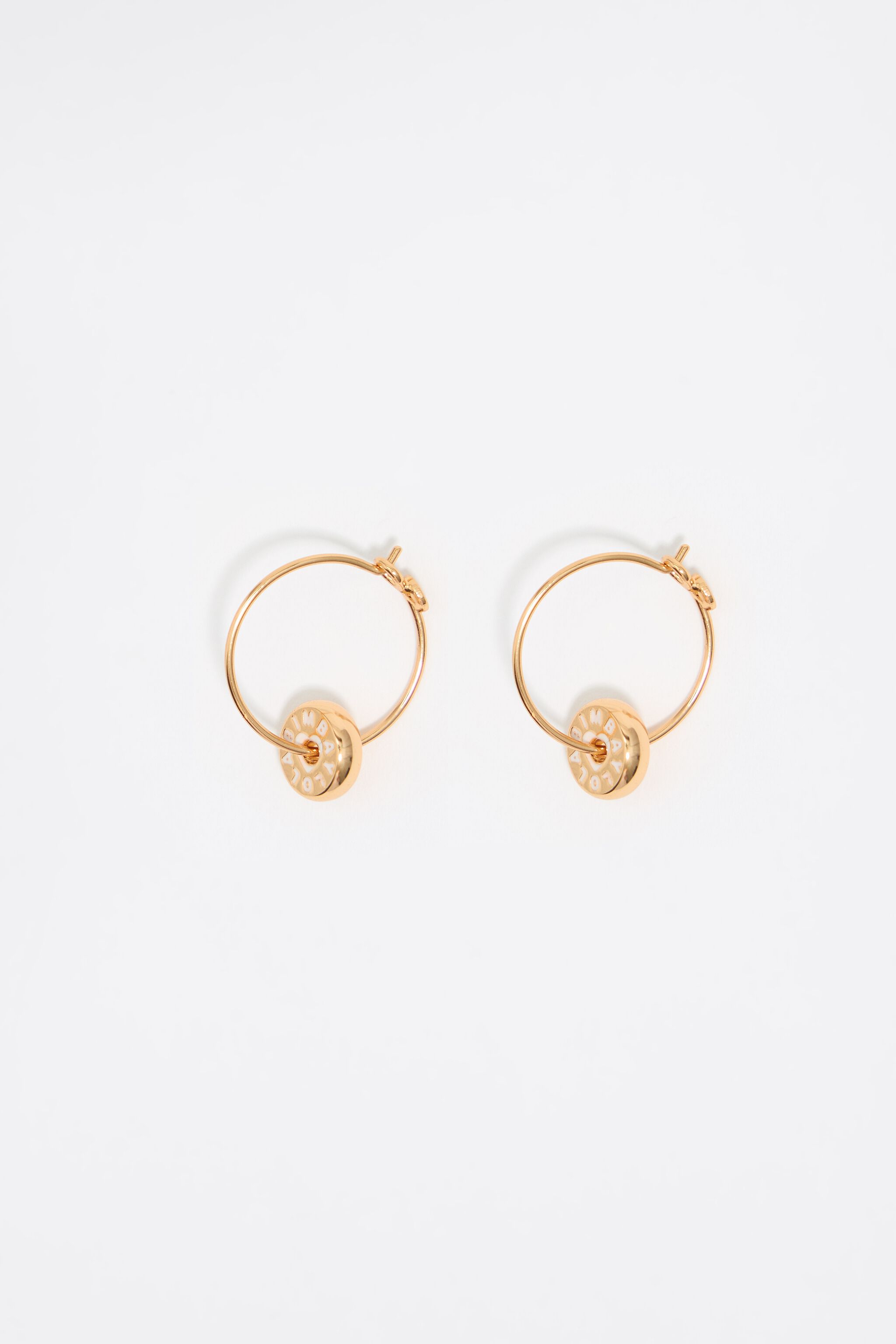 Hoop earrings logo ivory heart