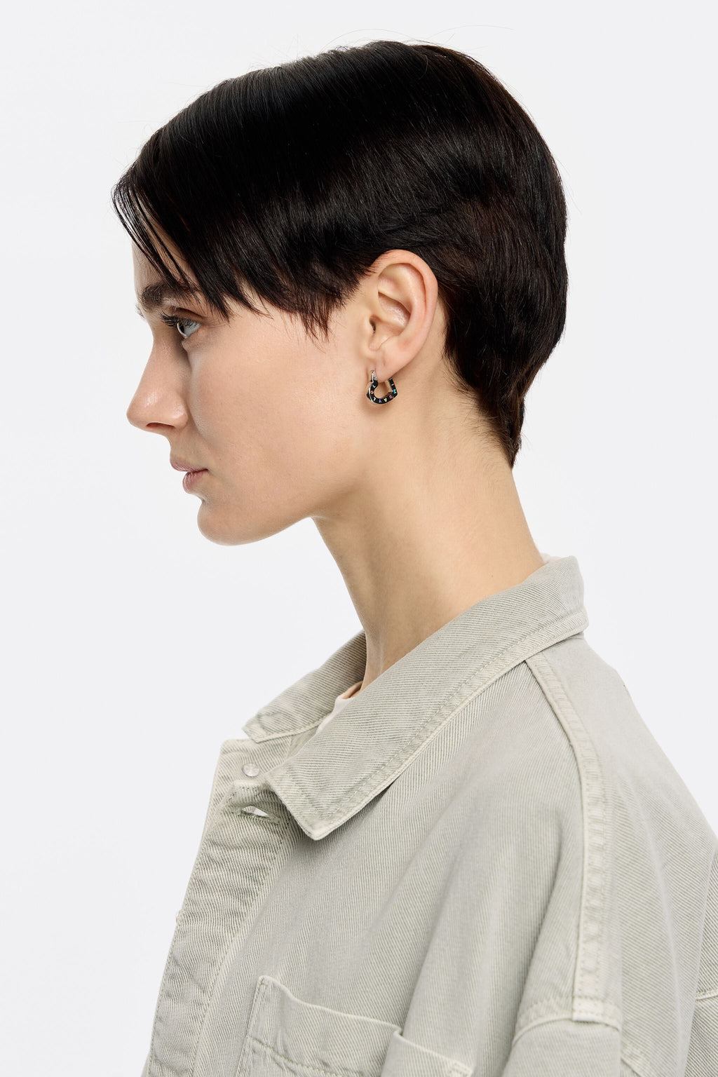 Heart logo hoop earrings