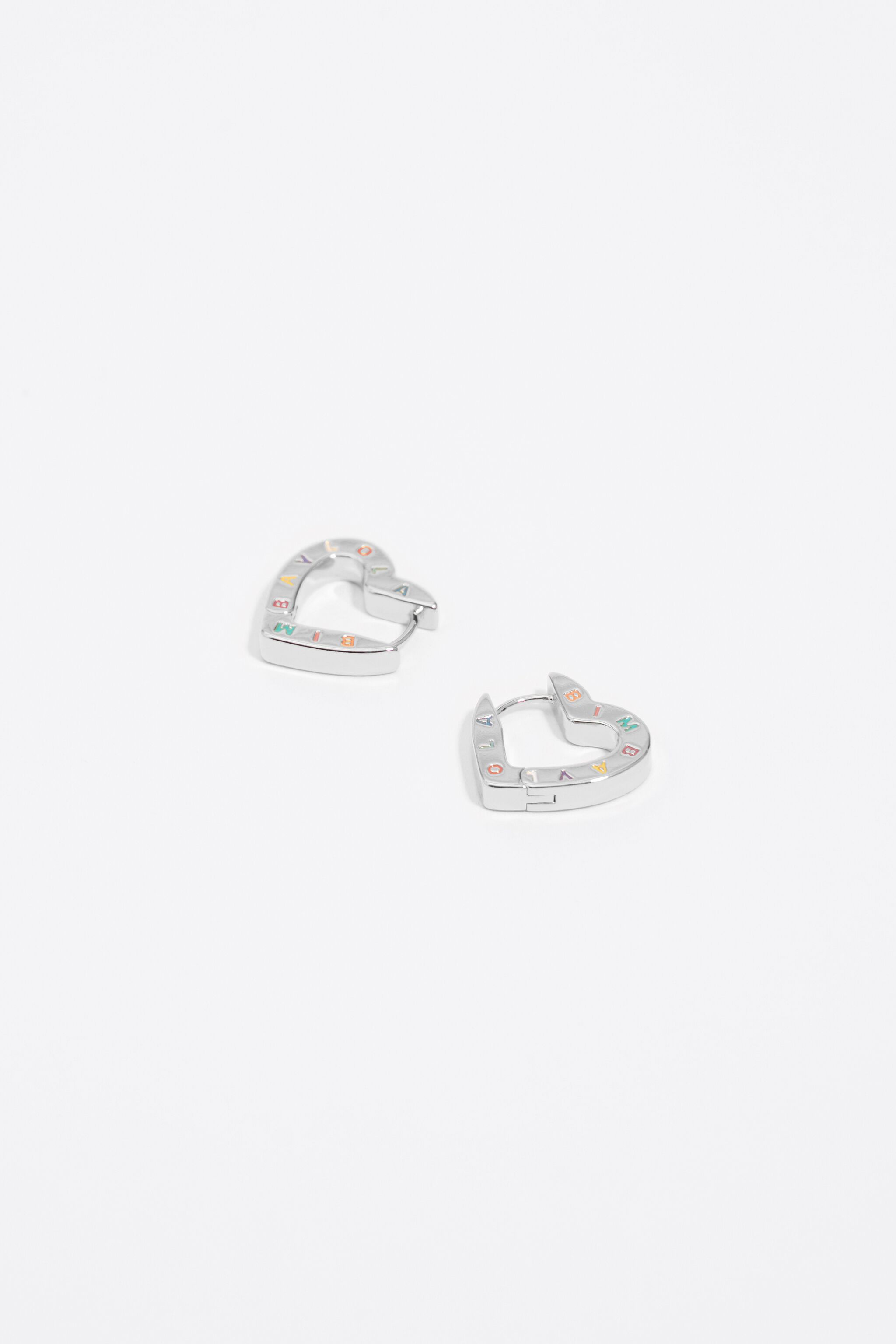 Heart logo hoop earrings
