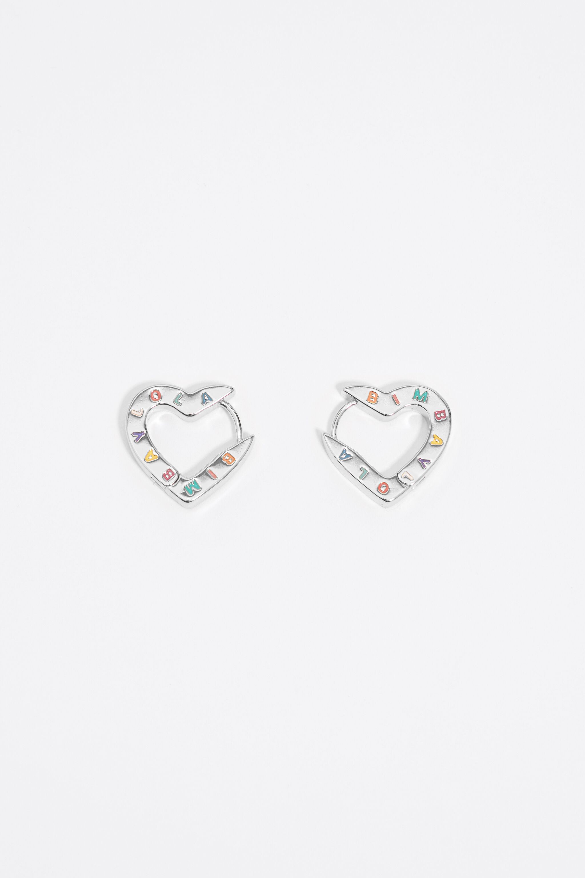 Heart logo hoop earrings
