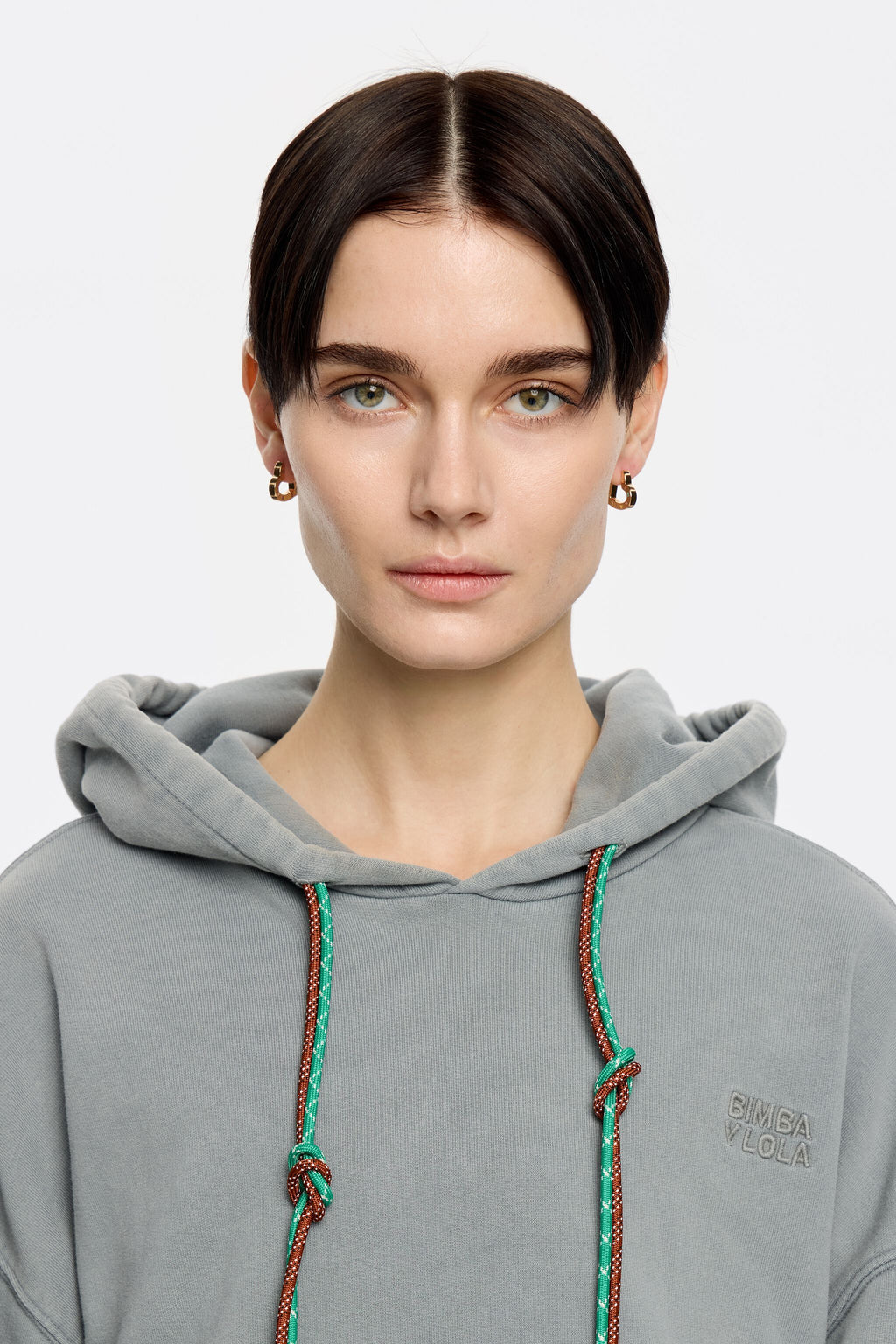 Heart logo hoop earrings