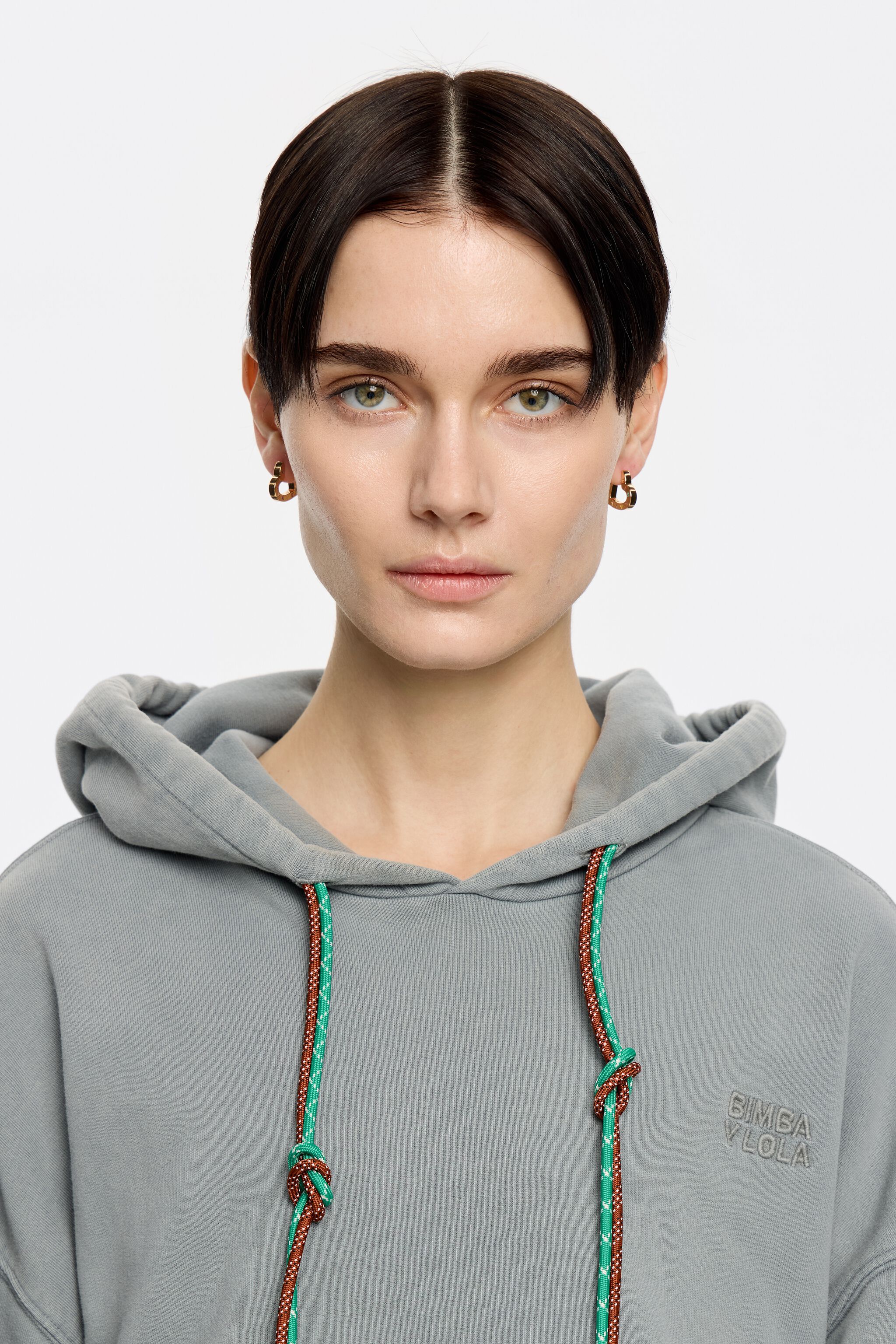 Heart logo hoop earrings