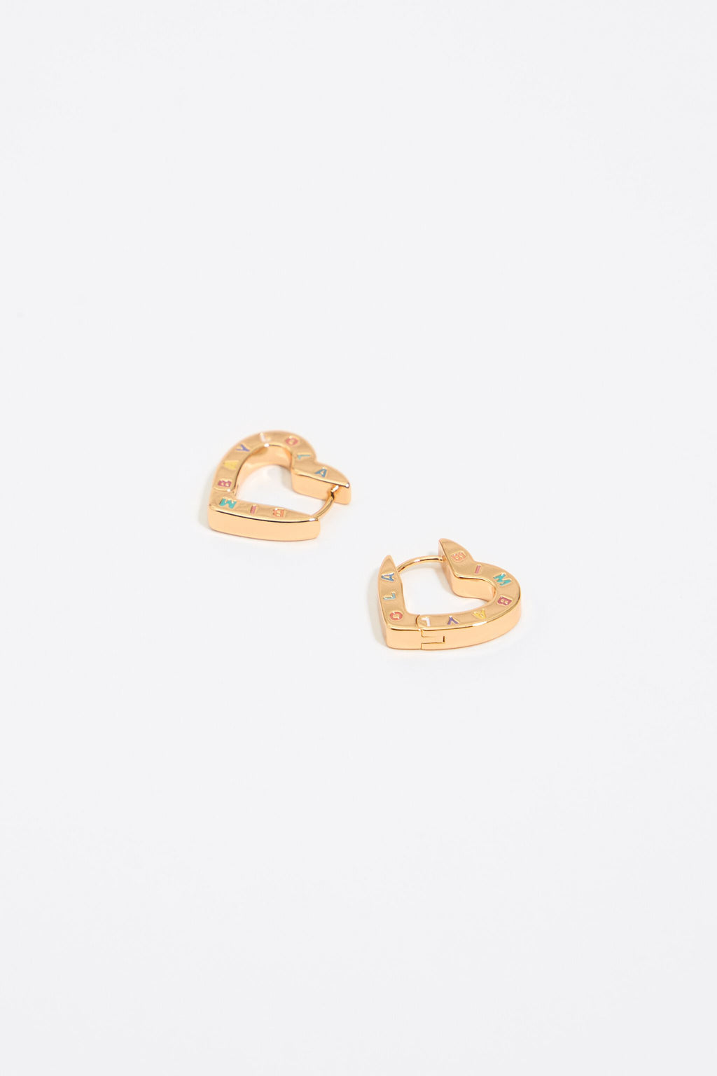 Heart logo hoop earrings