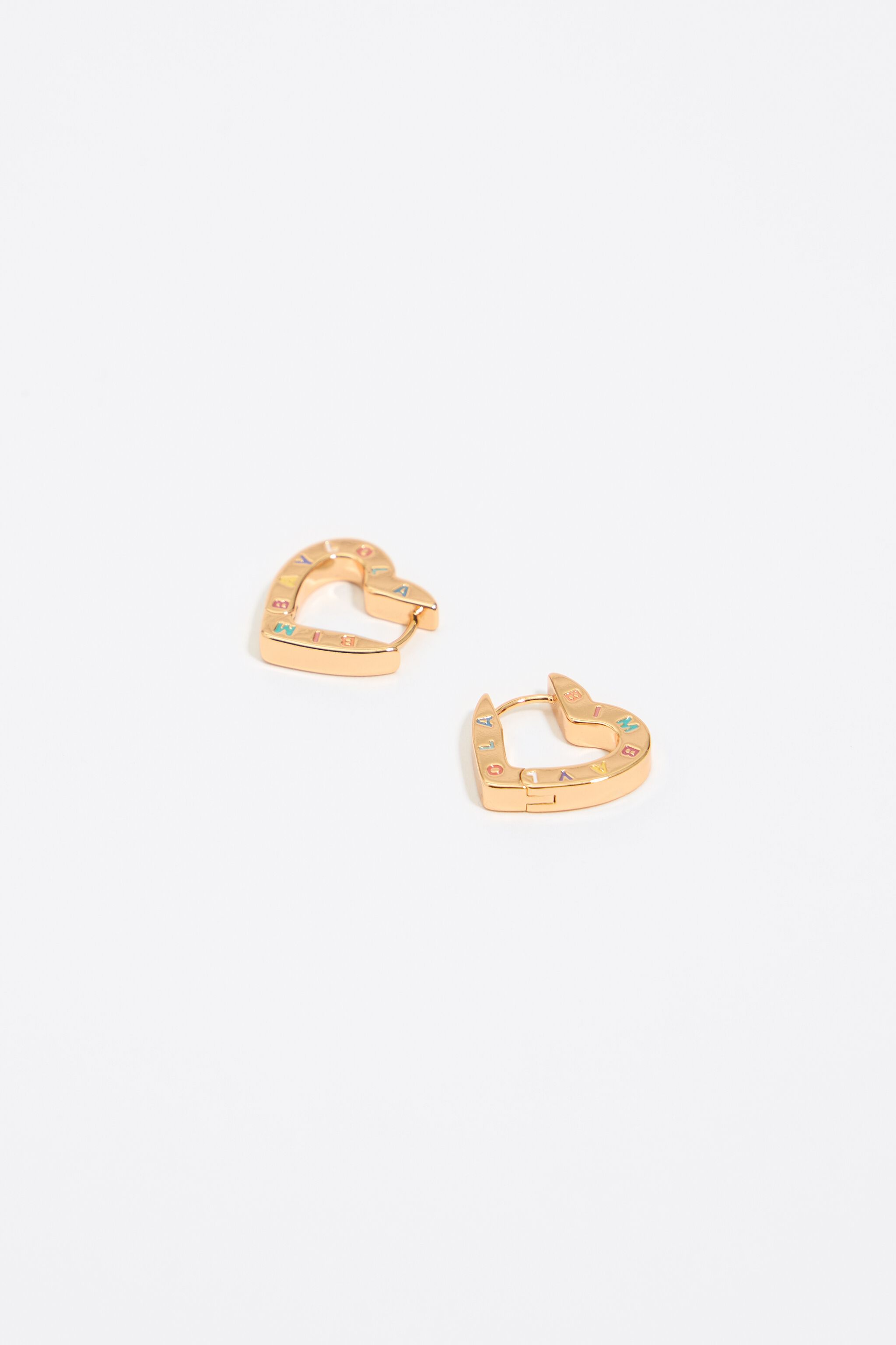 Heart logo hoop earrings