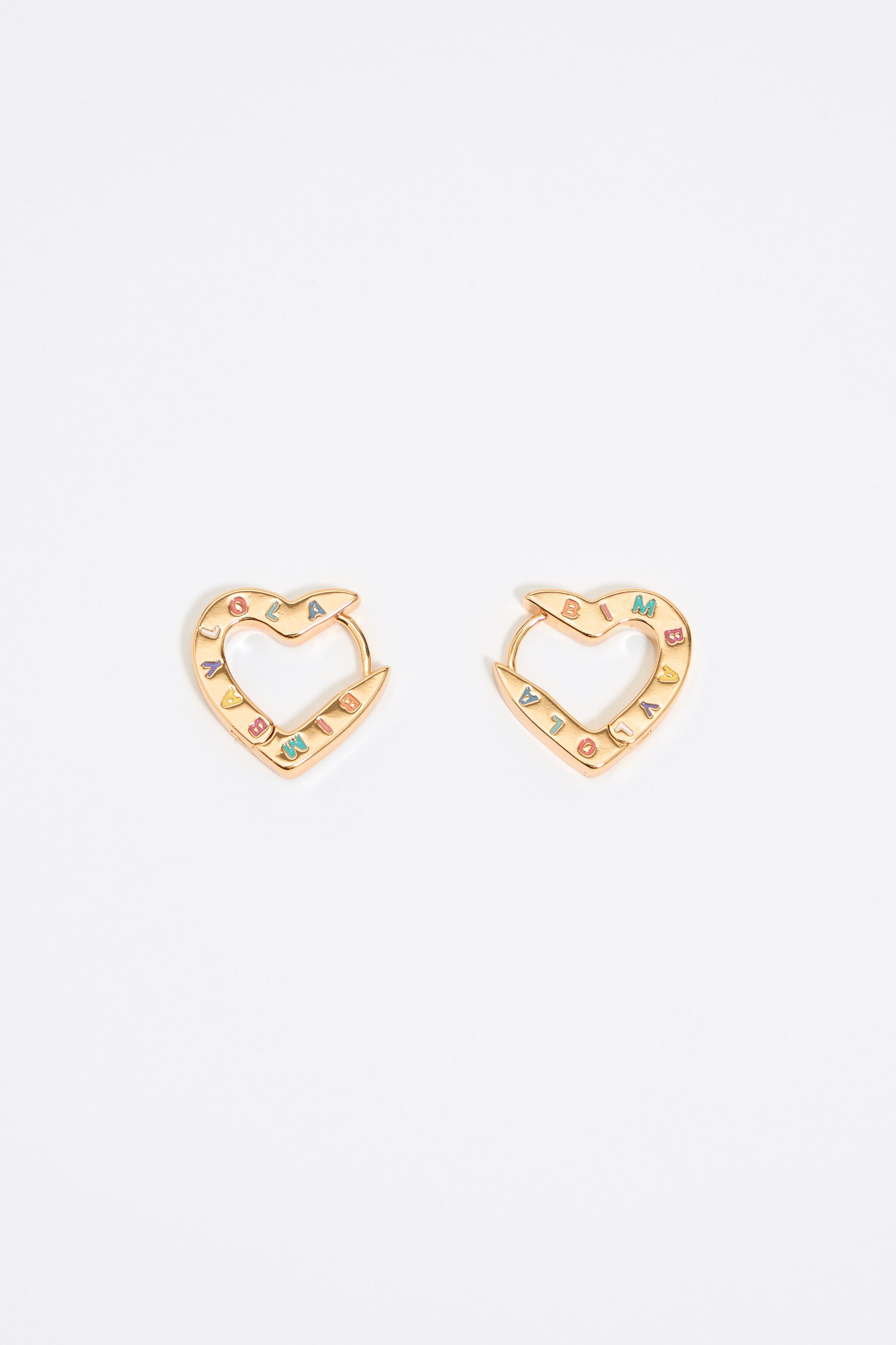 Heart logo hoop earrings