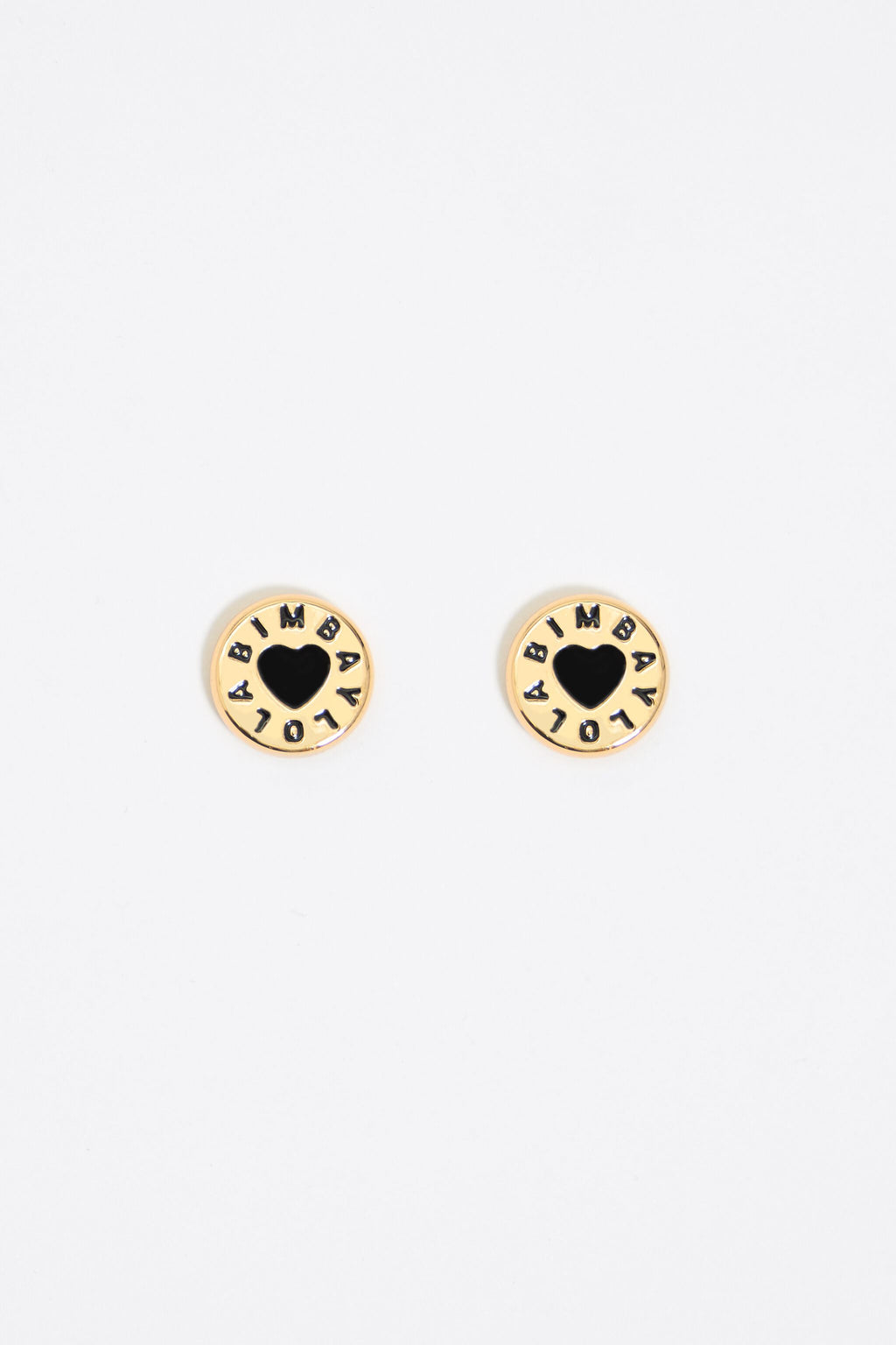 Black heart logo earrings