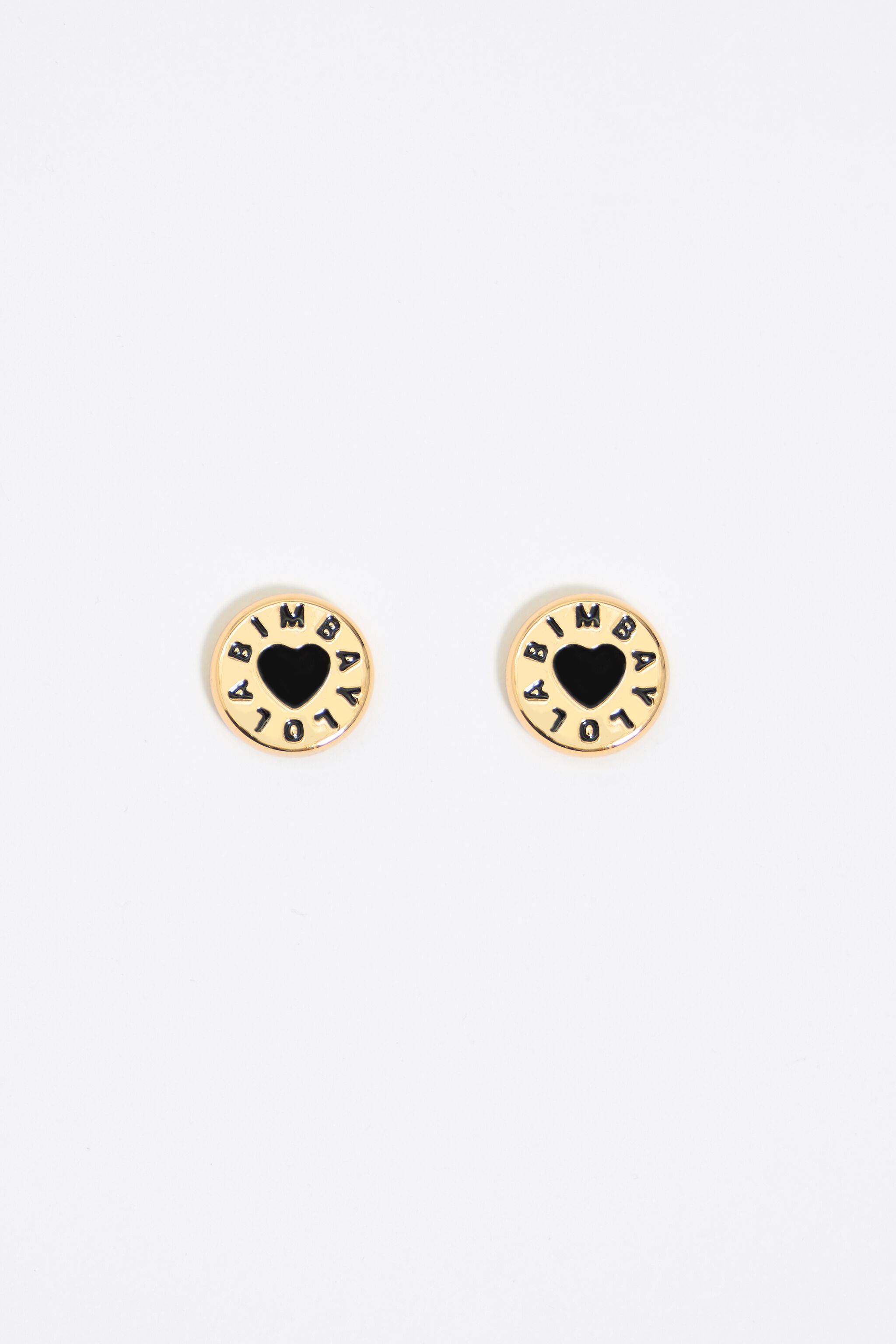 Black heart logo earrings