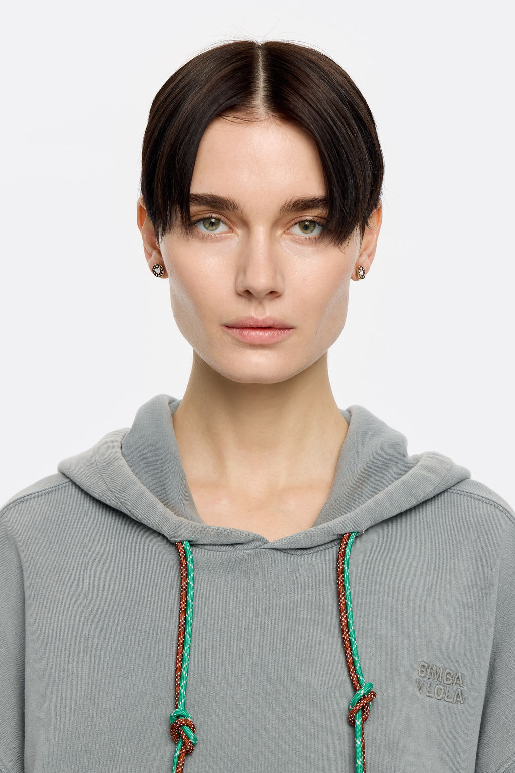 Ivory heart logo earrings