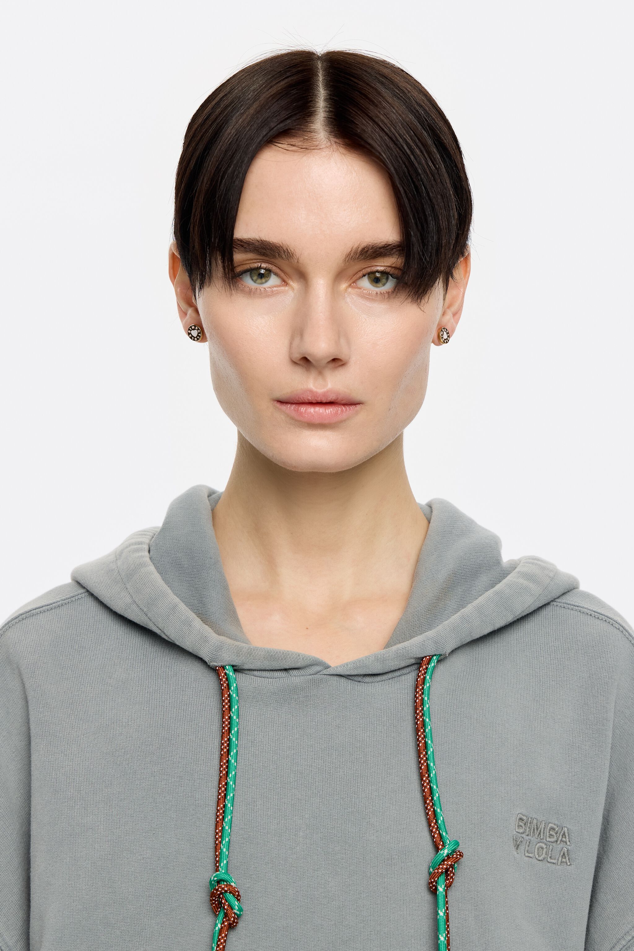 Ivory heart logo earrings