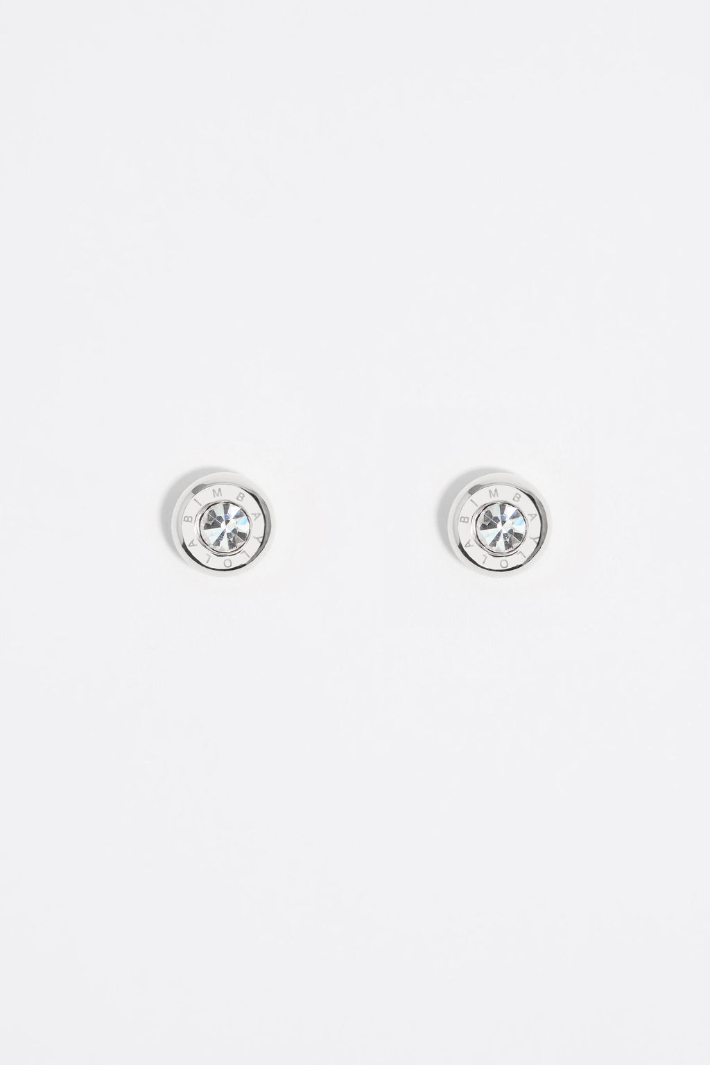 Silver logo and crystal earrings