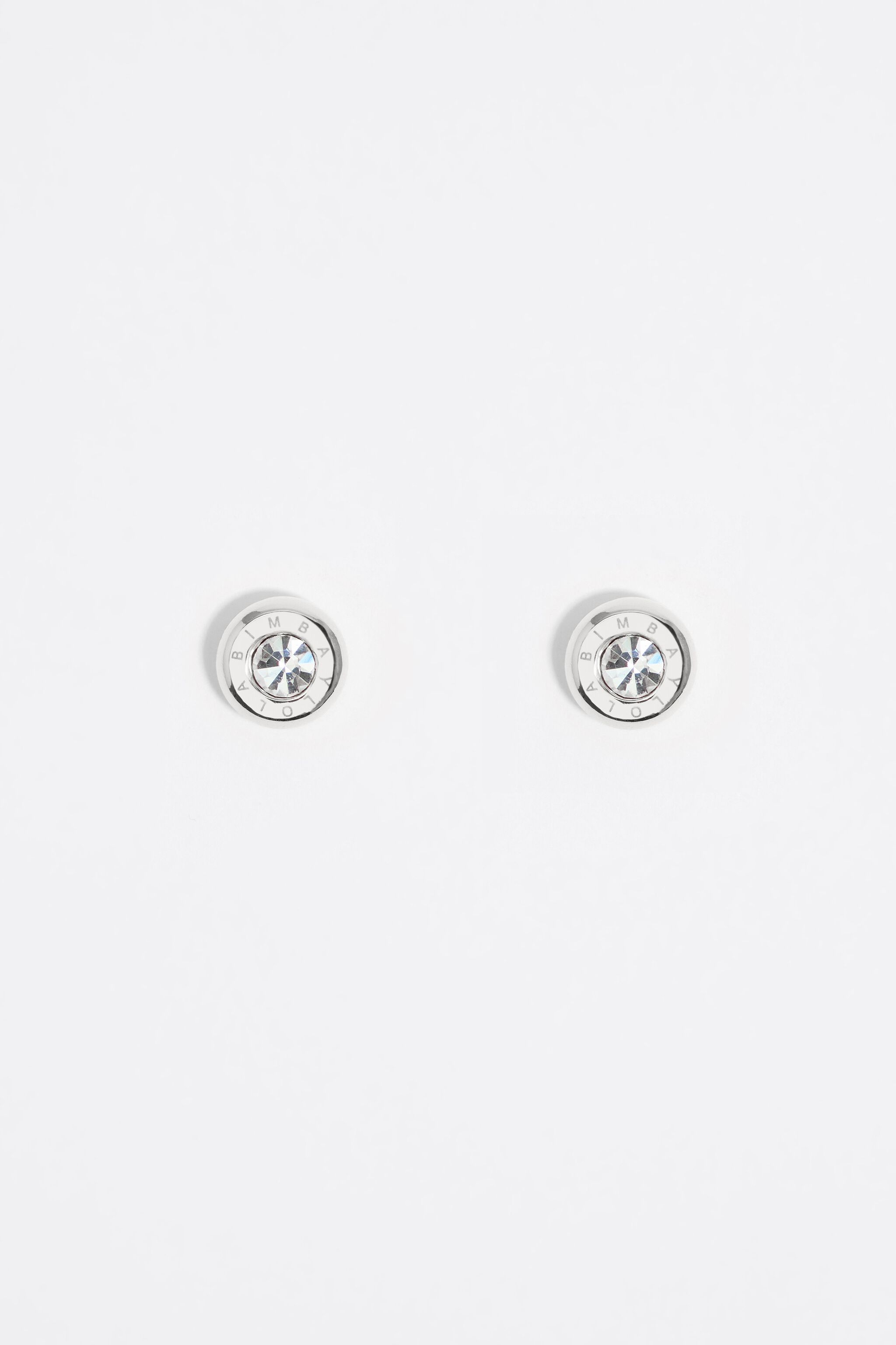Silver logo and crystal earrings
