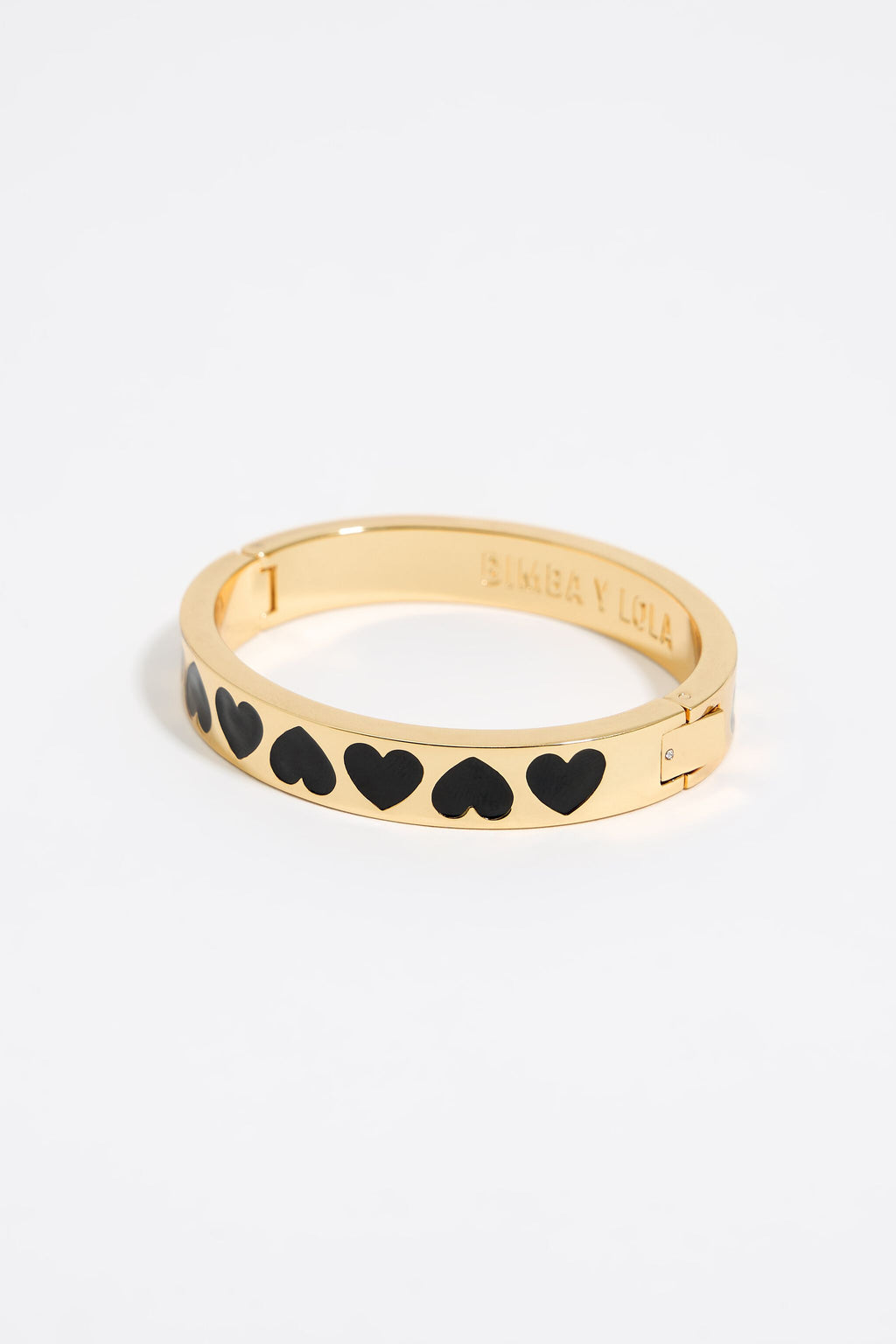 Black enamel hearts bracelet
