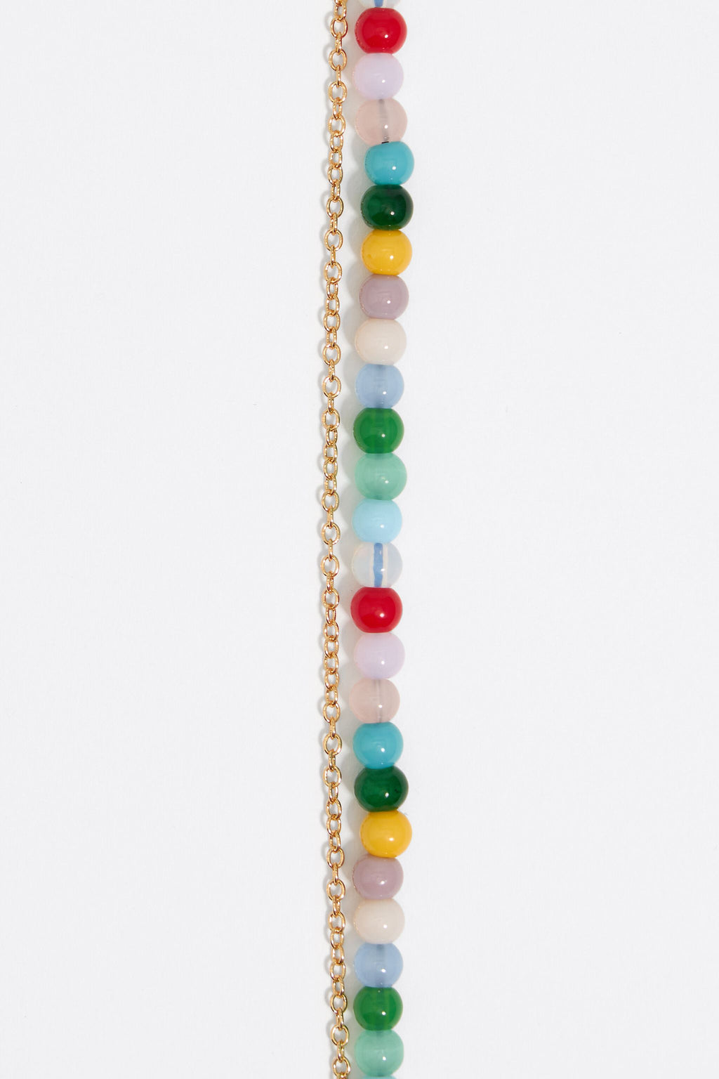 Double-chain bracelet with multicolor stones