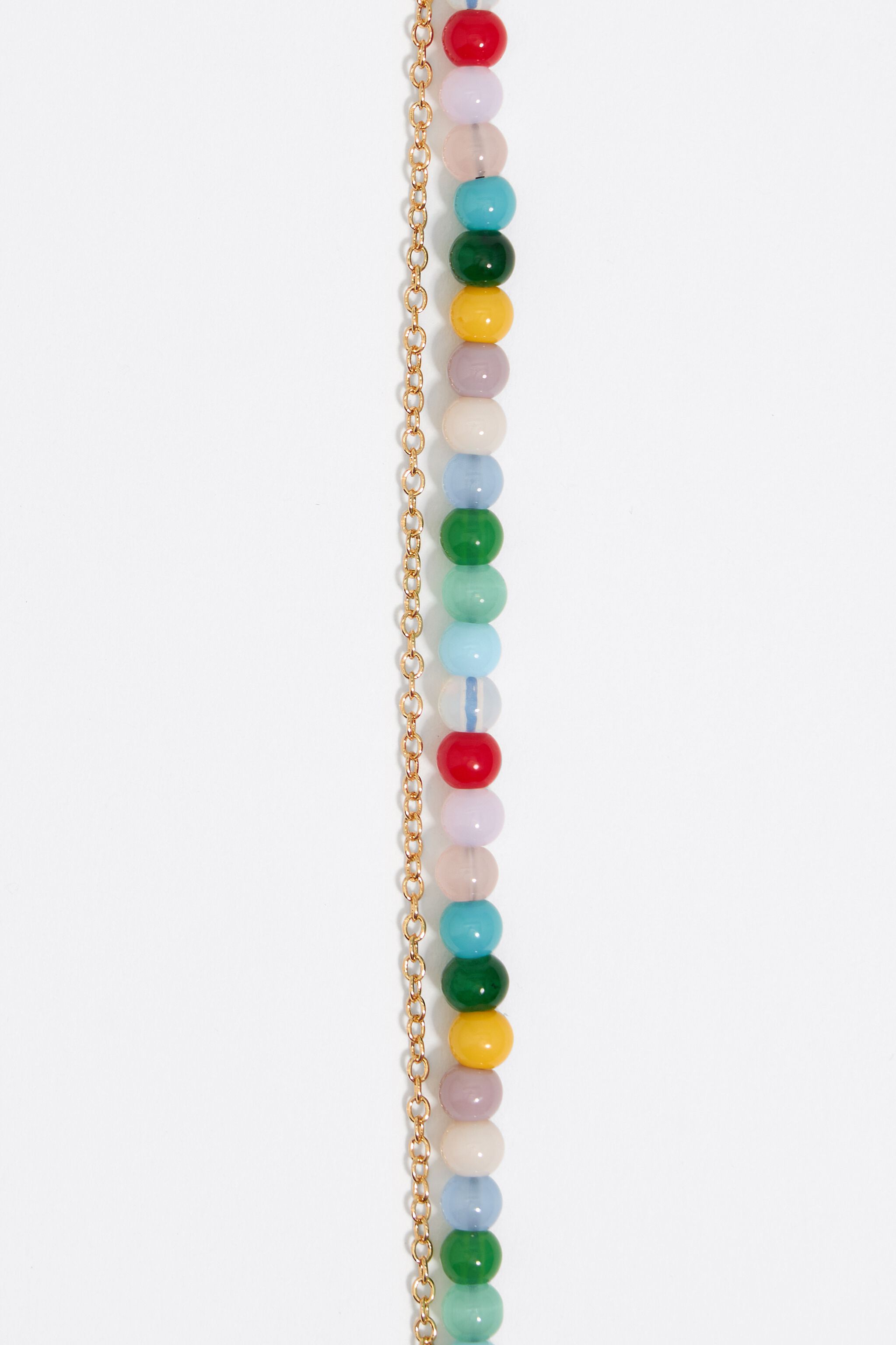 Double-chain bracelet with multicolor stones