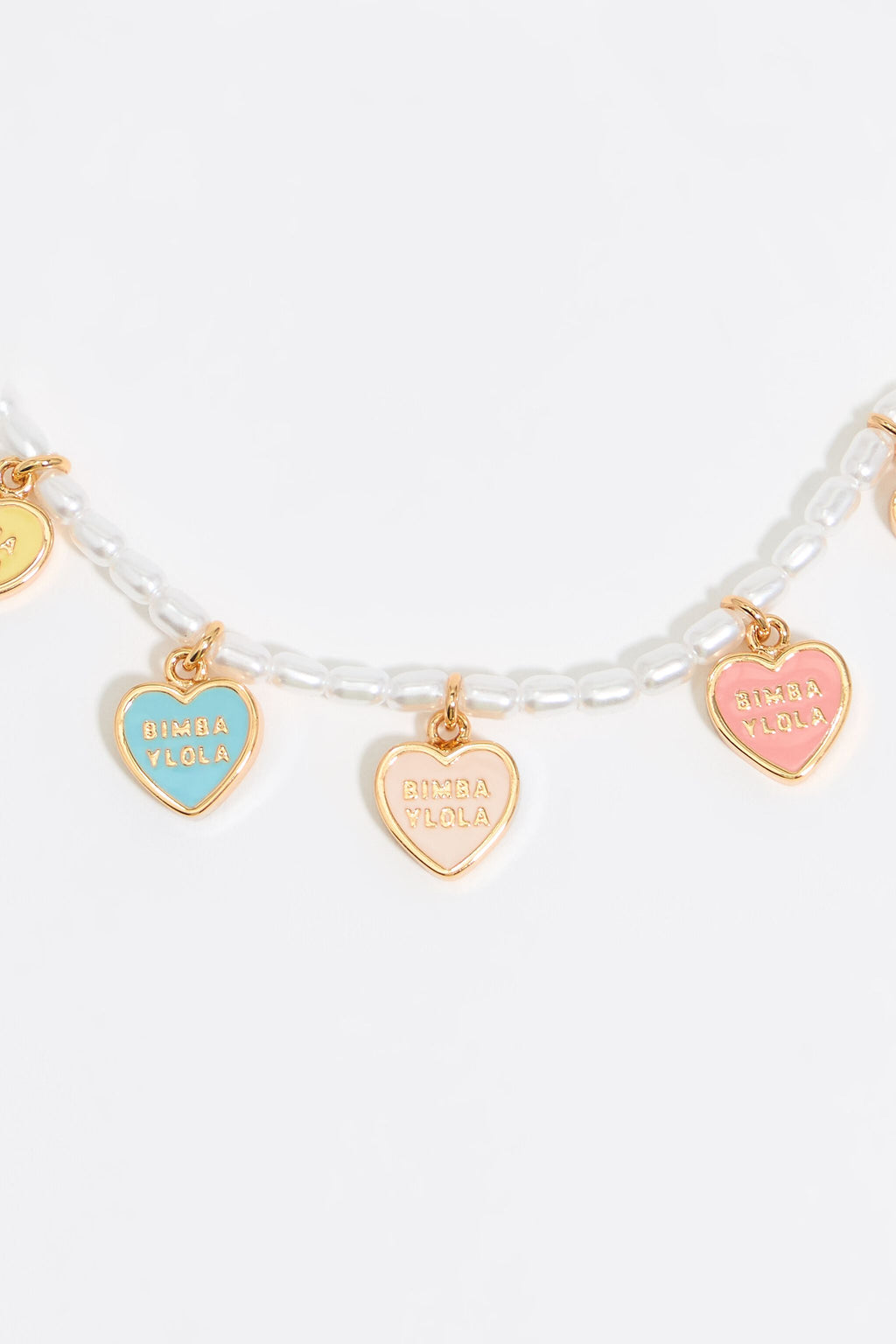 Multicolor Heart logo pearl bracelet