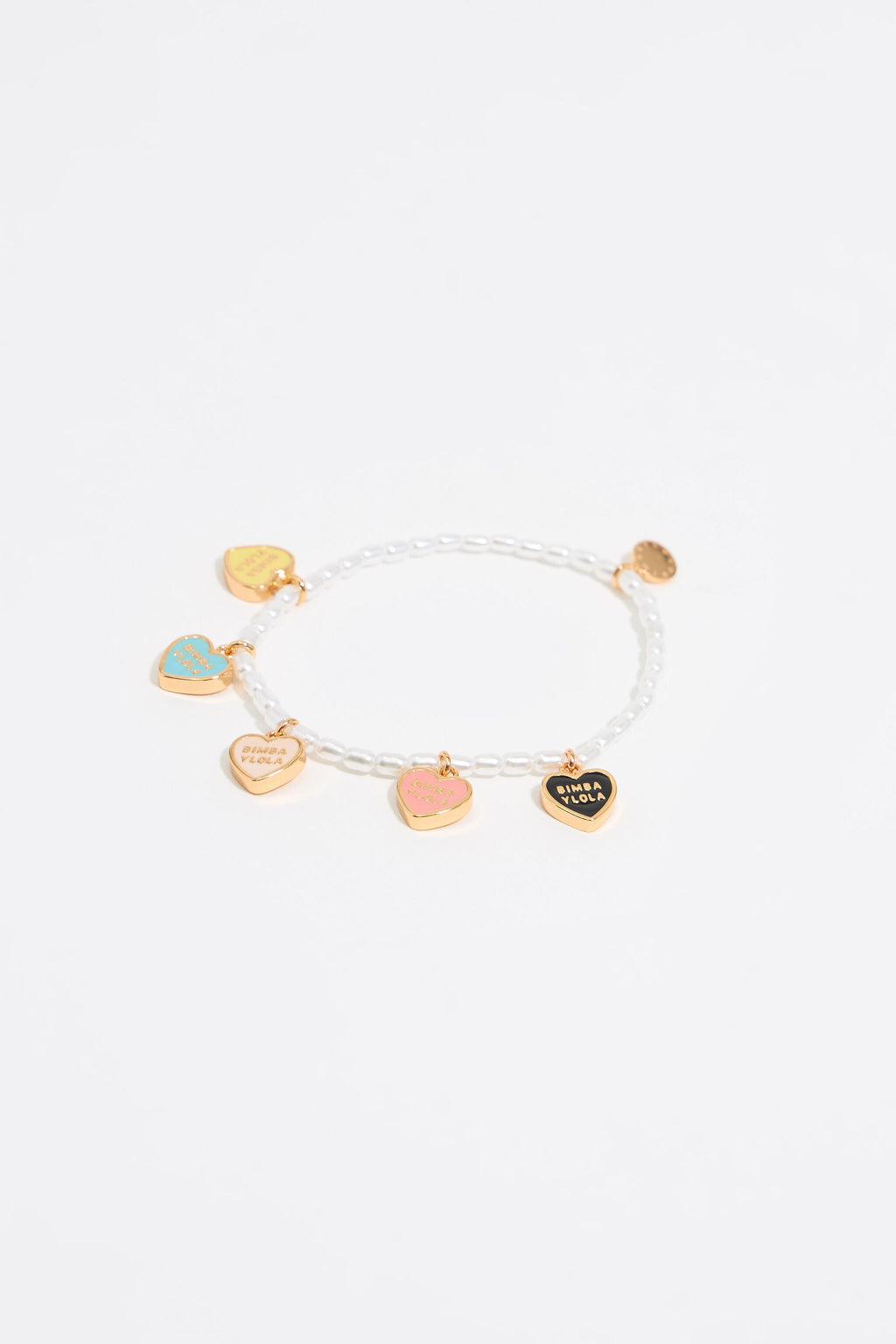 Multicolor Heart logo pearl bracelet
