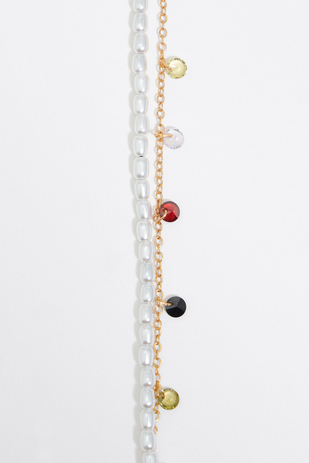 Pearls and crystals logo heart bracelet