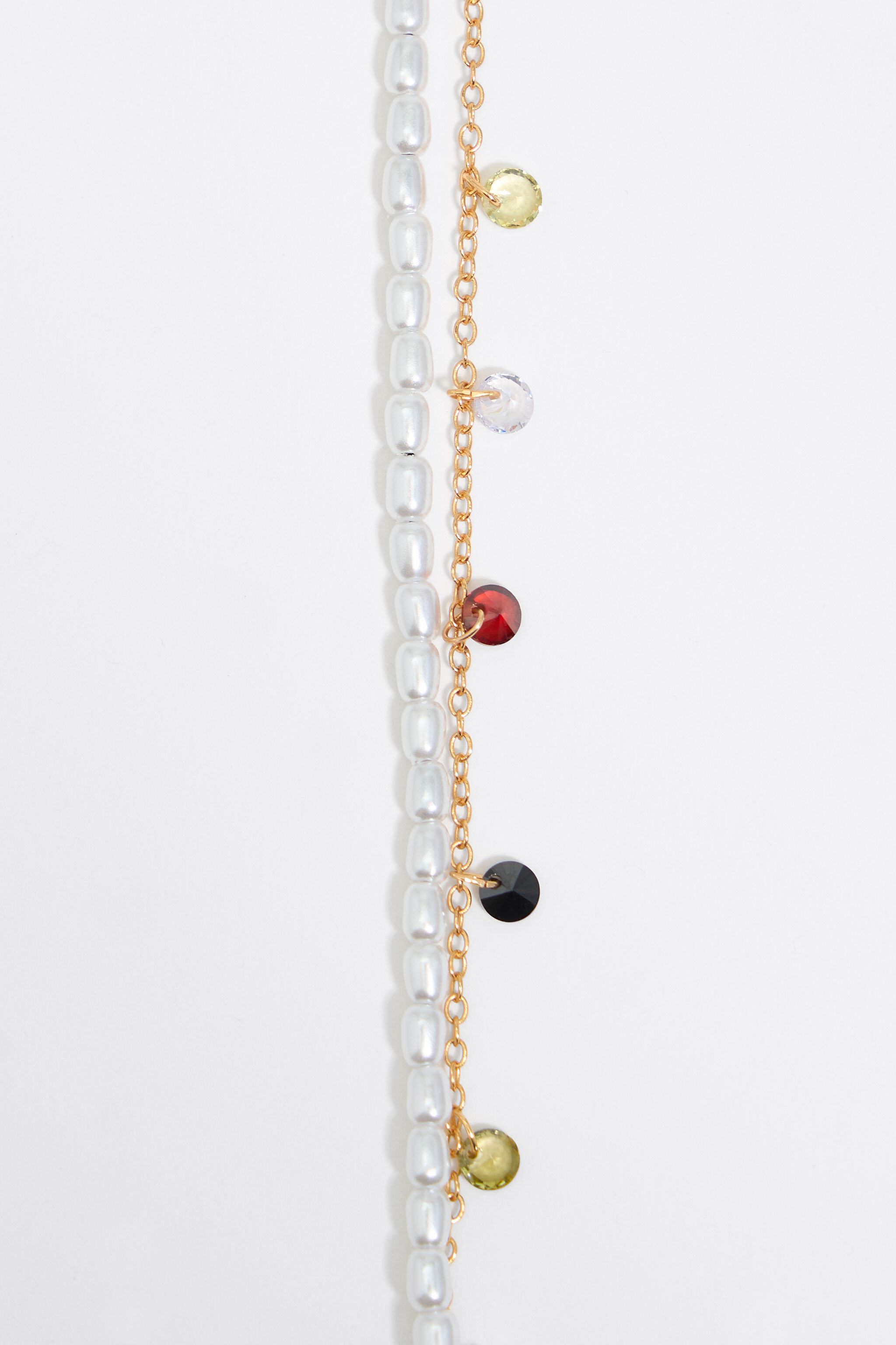 Pearls and crystals logo heart bracelet