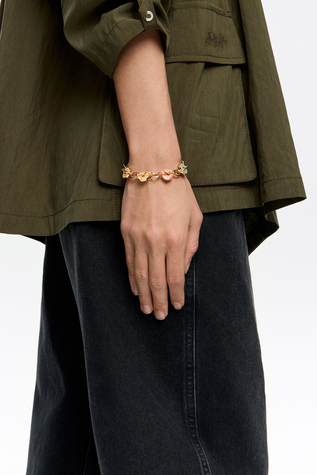 Multicolor logo chain bracelet