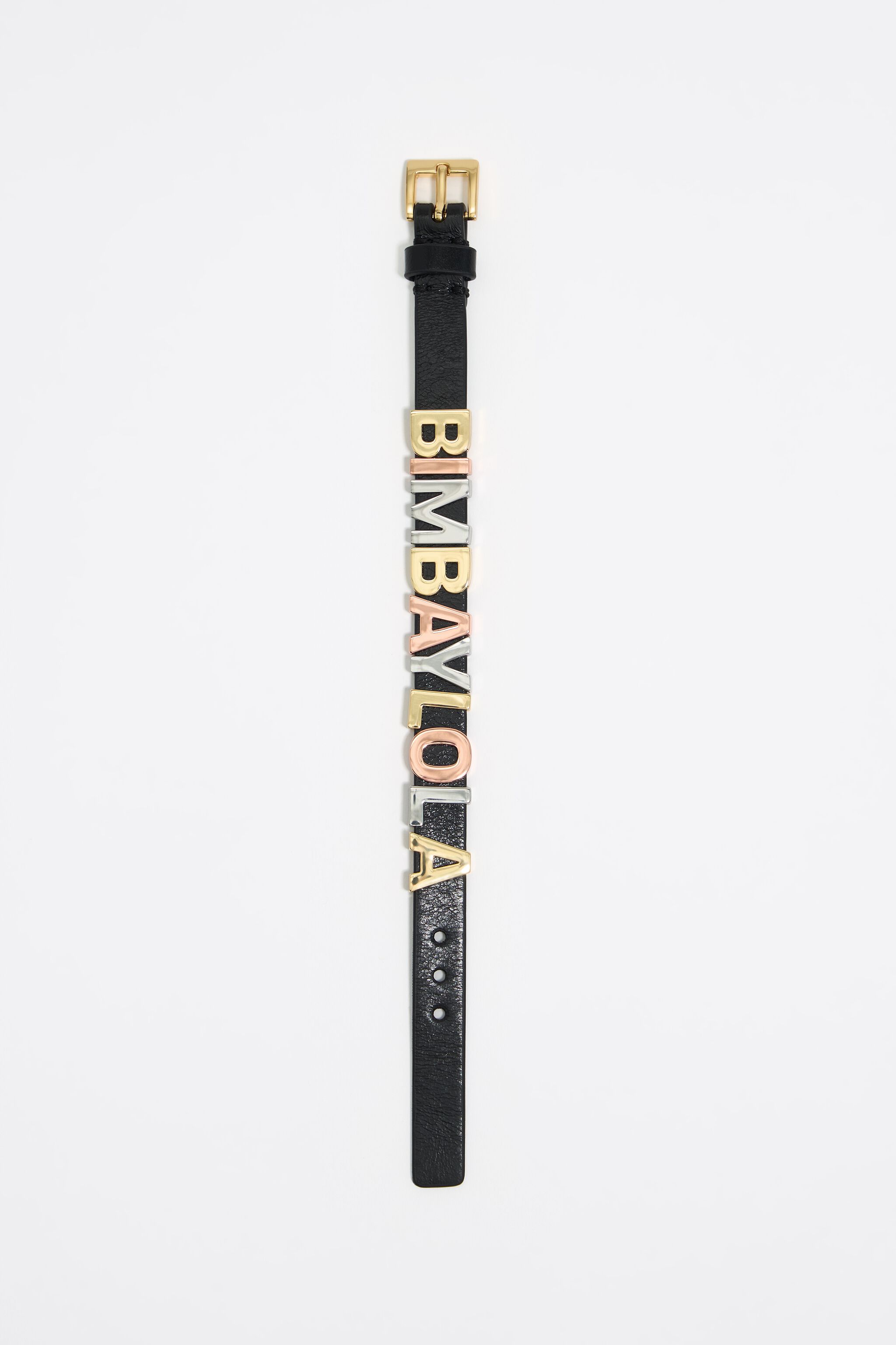Three-tone logo strap bracelet