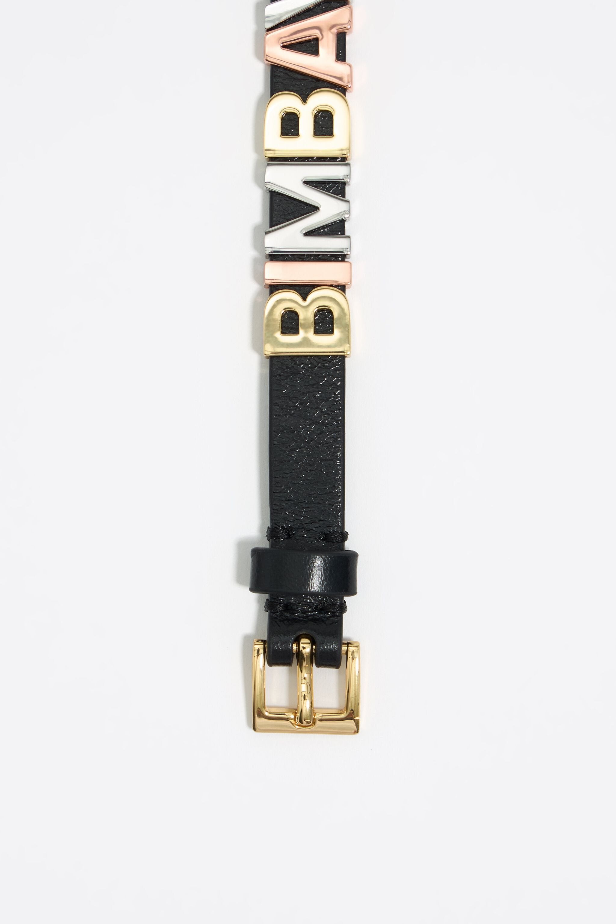 Three-tone logo strap bracelet