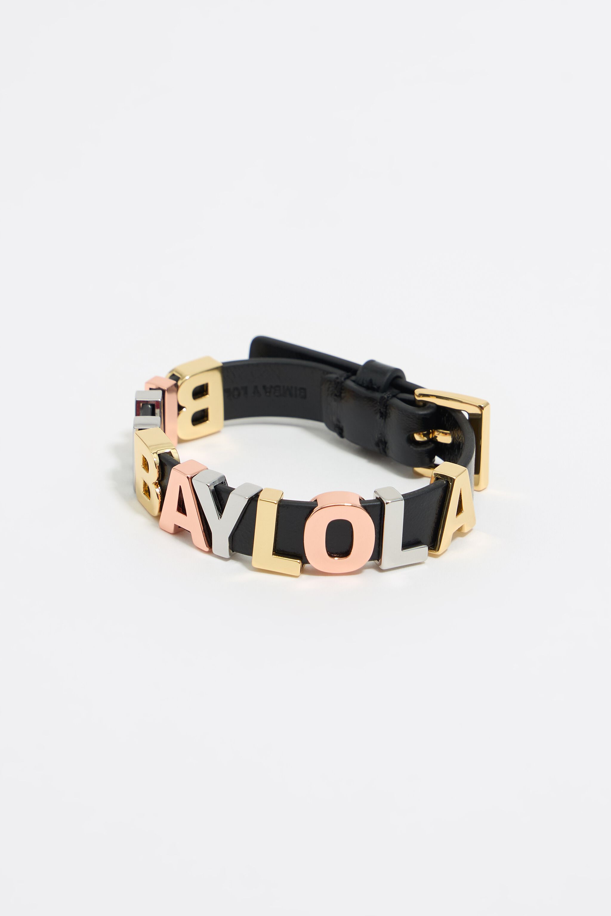 Three-tone logo strap bracelet