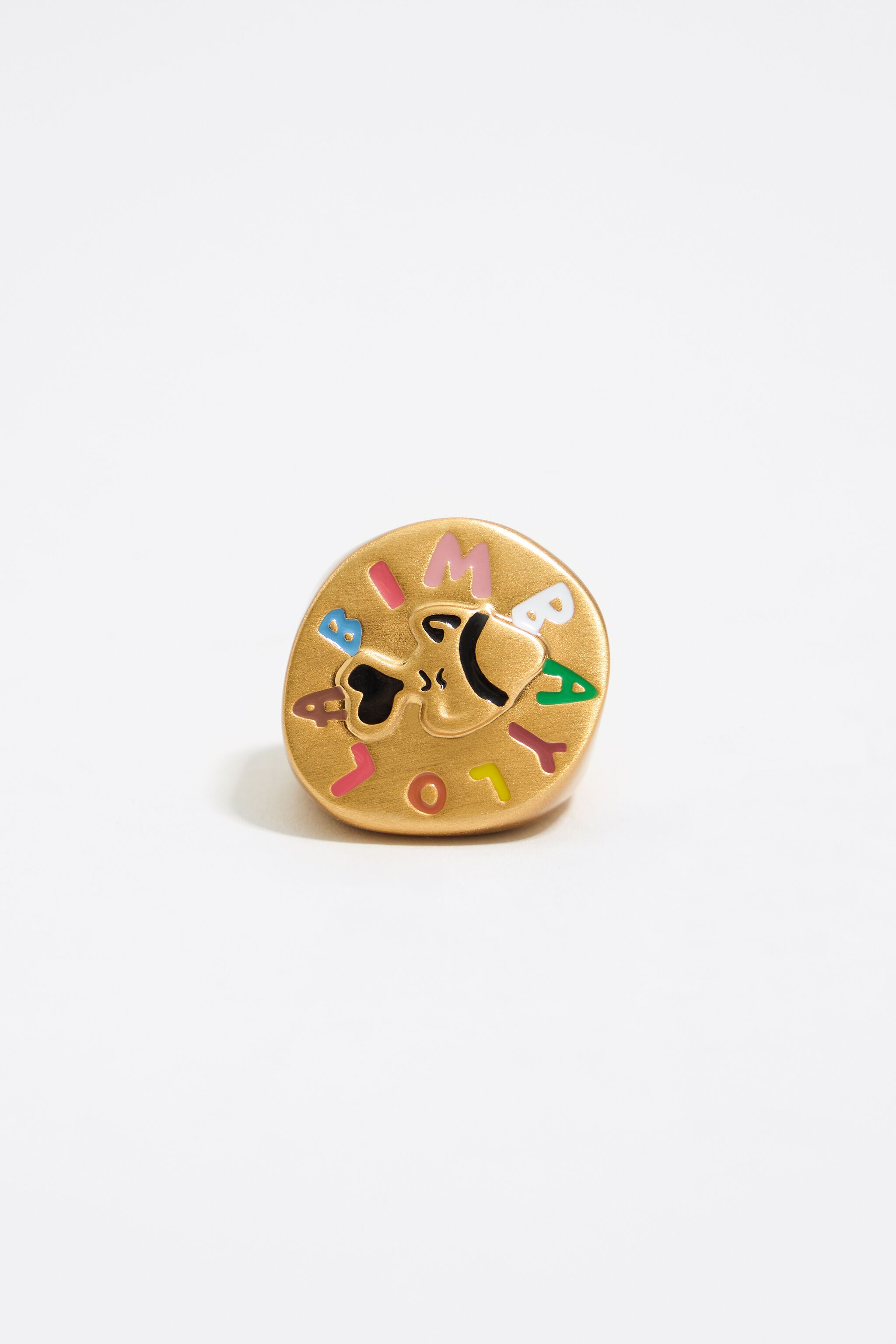 Fish coin logo ring