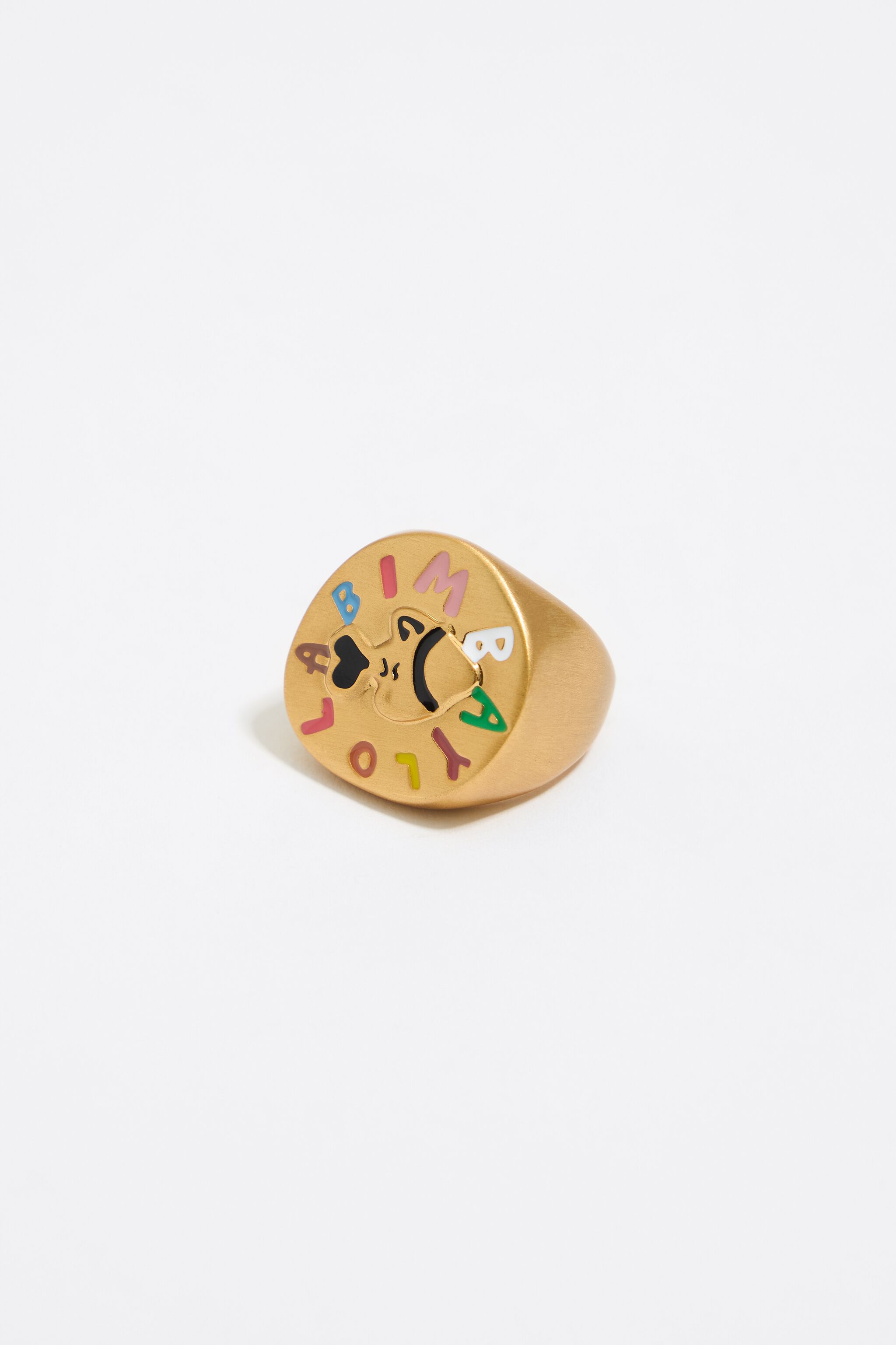 Fish coin logo ring